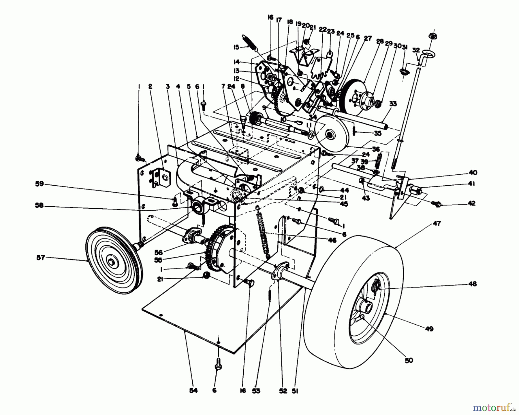  Toro Neu Snow Blowers/Snow Throwers Seite 1 38056 (521) - Toro 521 Snowthrower, 1991 (1000001-1999999) TRACTION ASSEMBLY