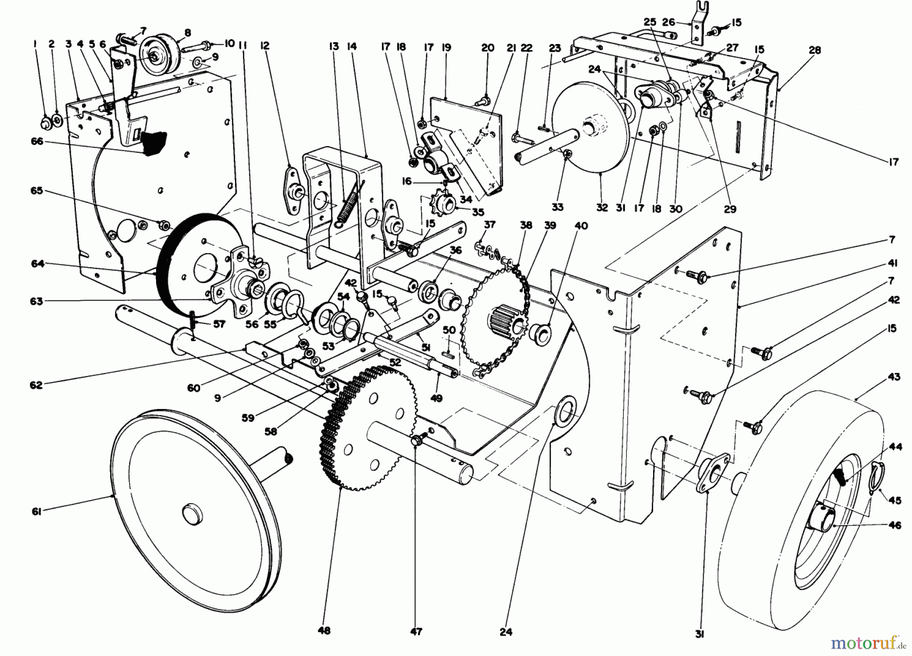  Toro Neu Snow Blowers/Snow Throwers Seite 1 38065 (624) - Toro 624 Snowthrower, 1989 (9000001-9999999) TRACTION ASSEMBLY