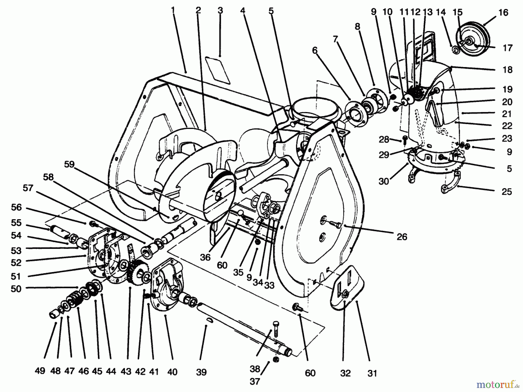  Toro Neu Snow Blowers/Snow Throwers Seite 1 38073 (724) - Toro 724 Snowthrower, 1996 (6900001-6999999) AUGER ASSEMBLY