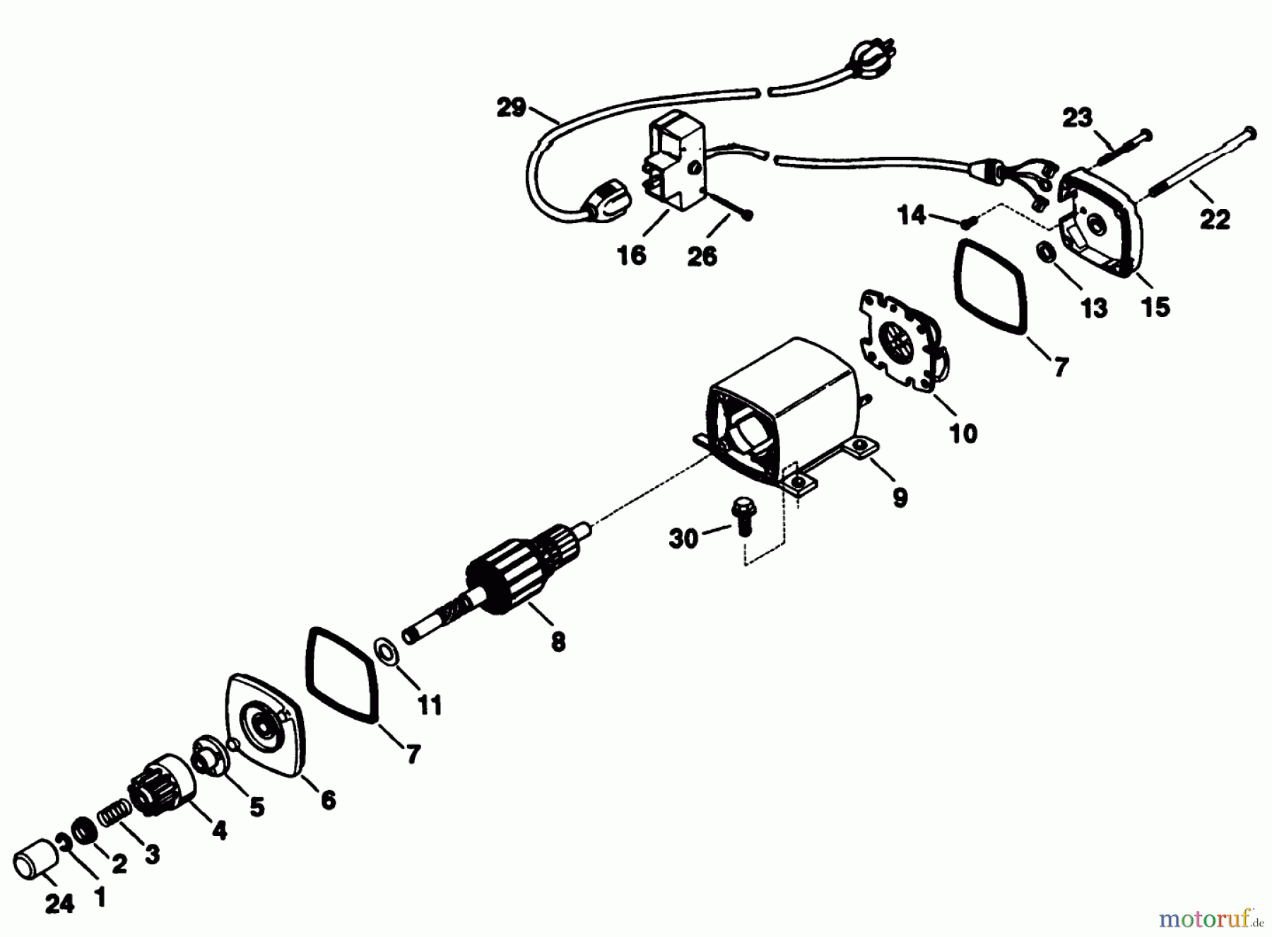  Toro Neu Snow Blowers/Snow Throwers Seite 1 38073 (724) - Toro 724 Snowthrower, 1996 (6900001-6999999) ELECTRIC STARTER MOTOR KIT NO. 38-7590