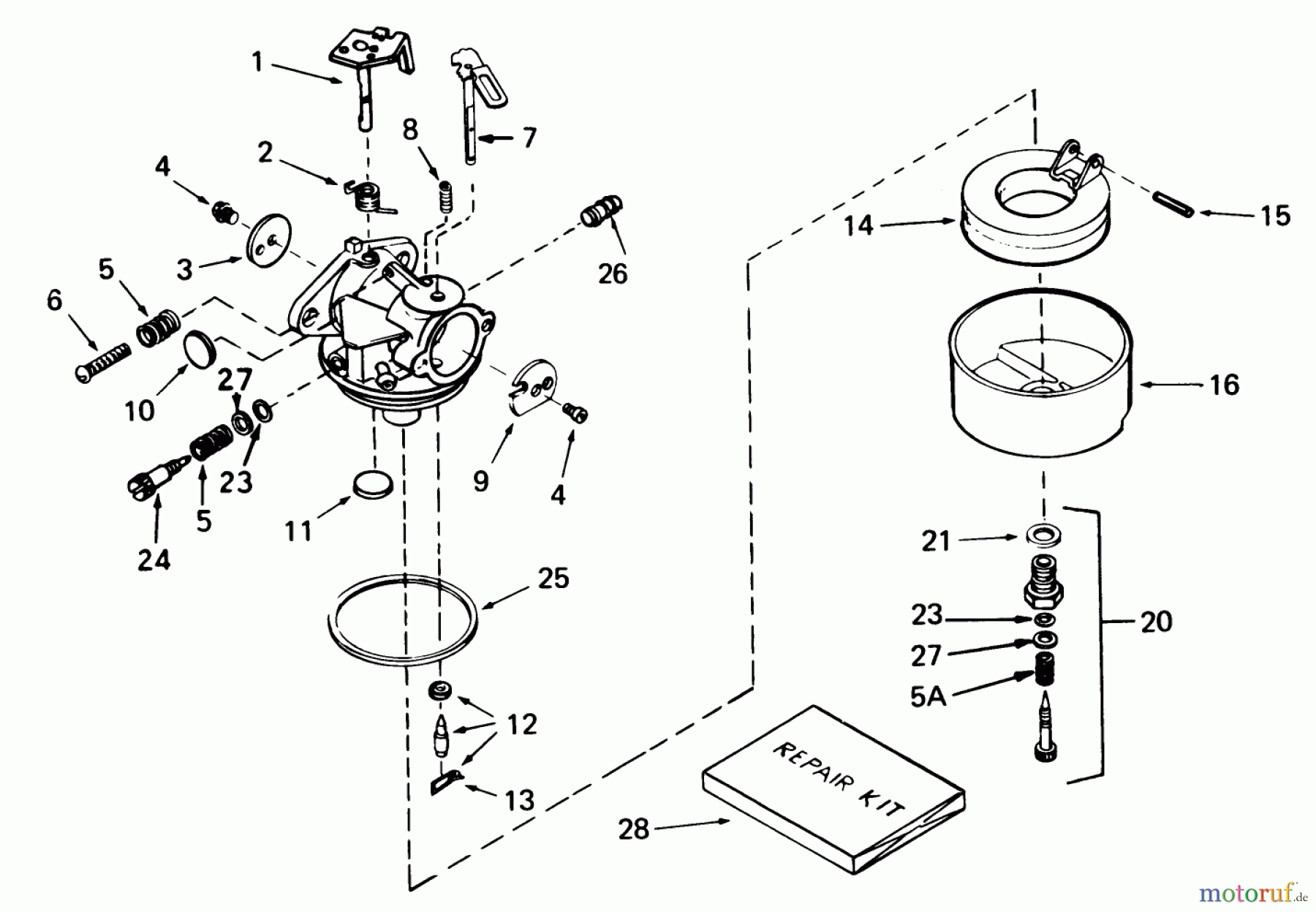  Toro Neu Snow Blowers/Snow Throwers Seite 1 38080 (824) - Toro 824 Snowthrower, 1981 (1000001-1999999) CARBURETOR NO. 632111