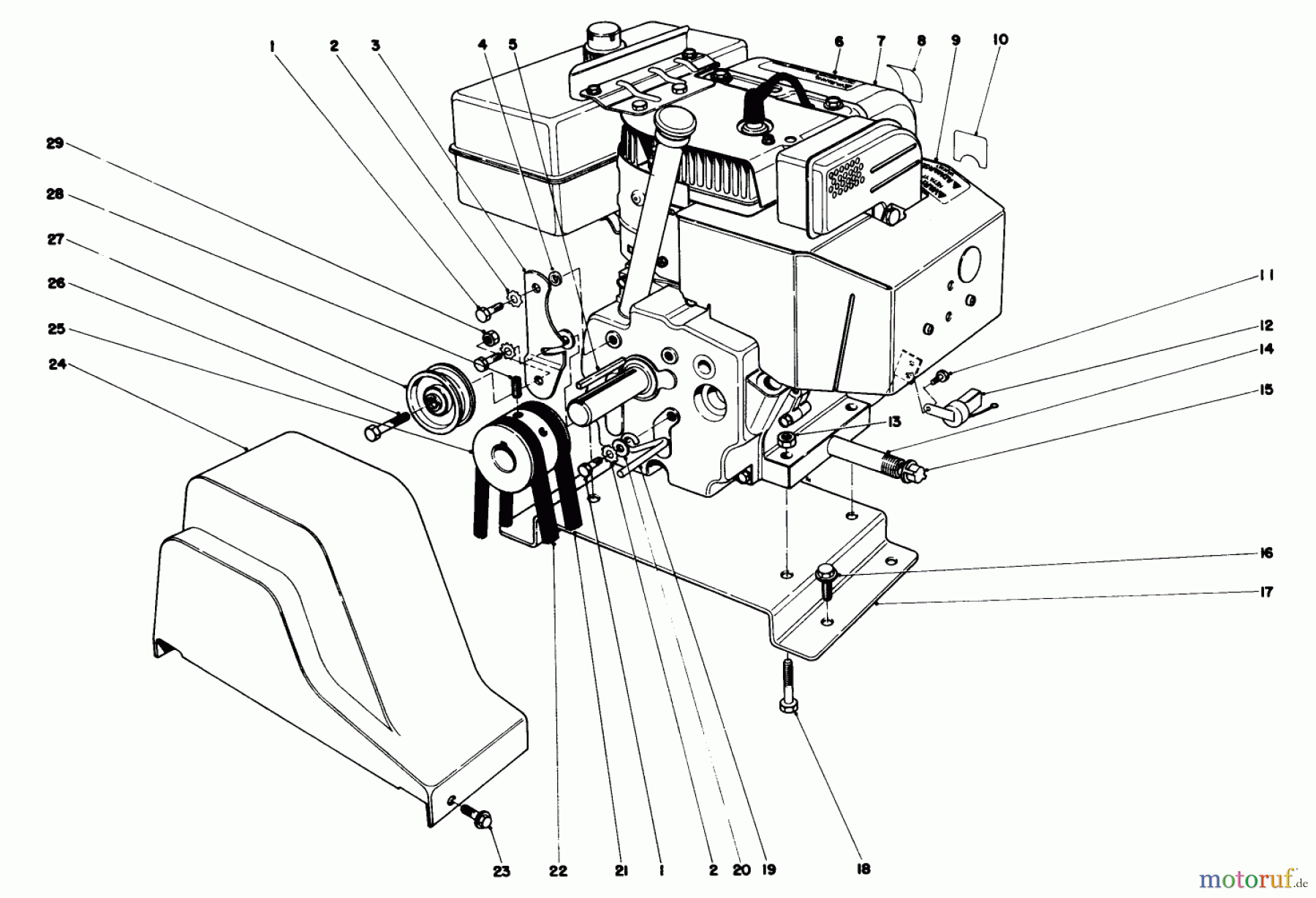  Toro Neu Snow Blowers/Snow Throwers Seite 1 38080 (824) - Toro 824 Snowthrower, 1981 (1000001-1999999) ENGINE ASSEMBLY