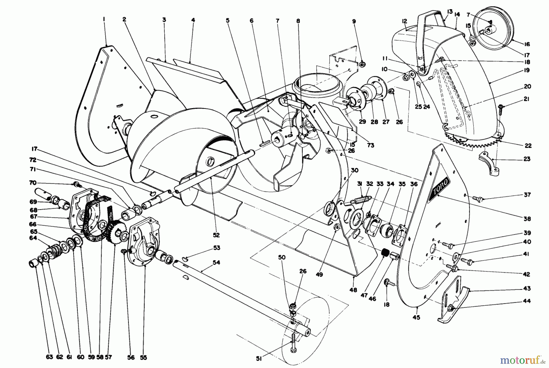  Toro Neu Snow Blowers/Snow Throwers Seite 1 38080 (824) - Toro 824 Snowthrower, 1986 (6000001-6999999) AUGER ASSEMBLY