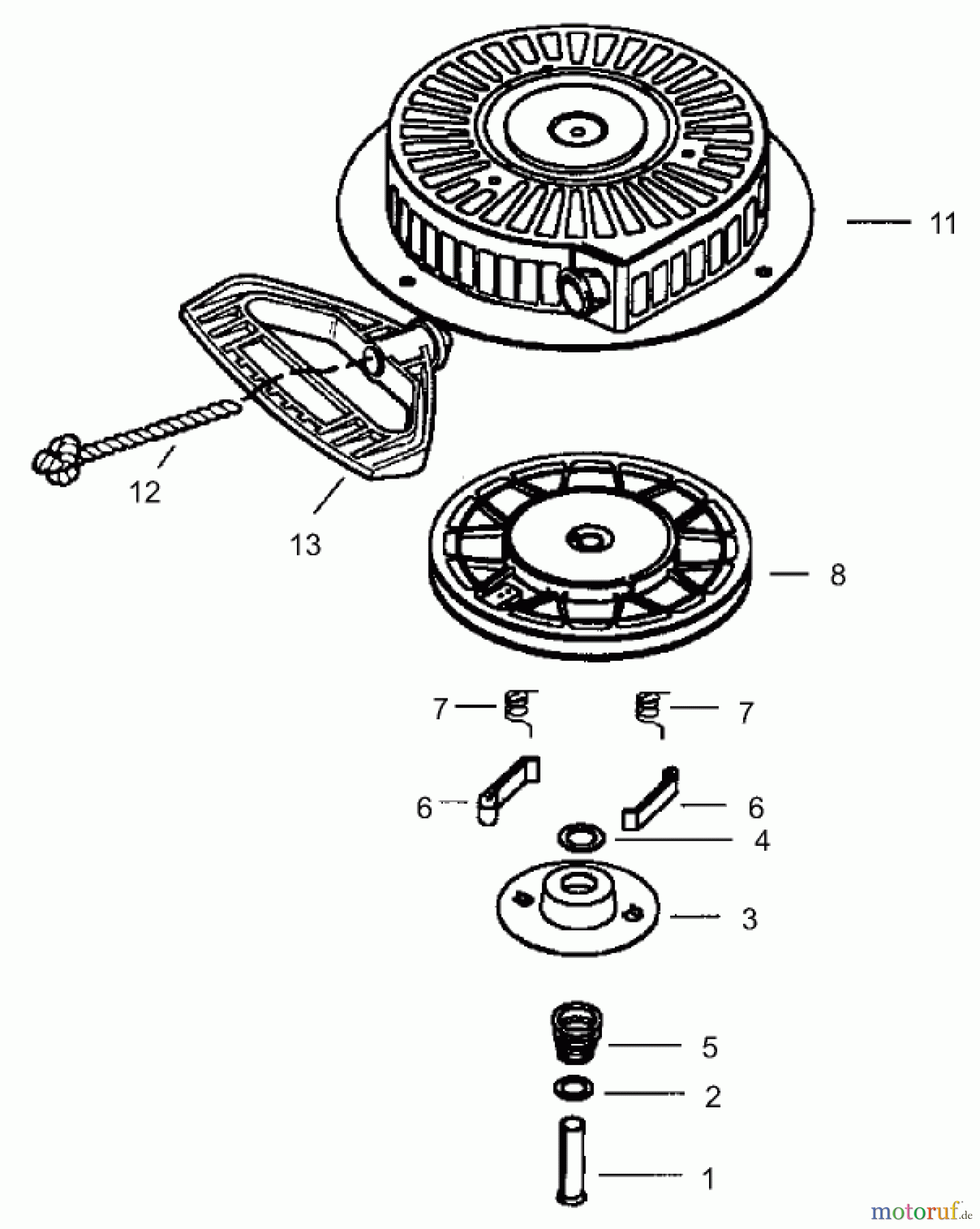  Toro Neu Snow Blowers/Snow Throwers Seite 1 38087 (1332) - Toro 1332 Power Shift Snowthrower, 2004 (240000001-240999999) REWIND STARTER ASSEMBLY NO. 590733 (OPTIONAL) TECUMSEH HMSK-80 155723