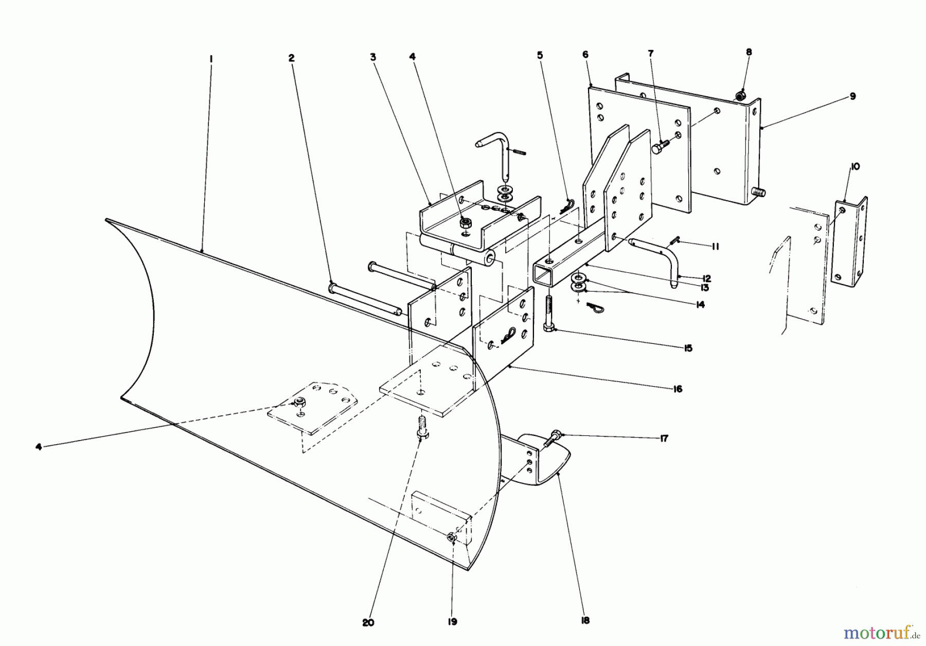  Toro Neu Snow Blowers/Snow Throwers Seite 1 38090 (1132) - Toro 1132 Snowthrower, 1982 (2000001-2999999) GRADER BLADE ASSEMBLY (MODEL NO. 59099)