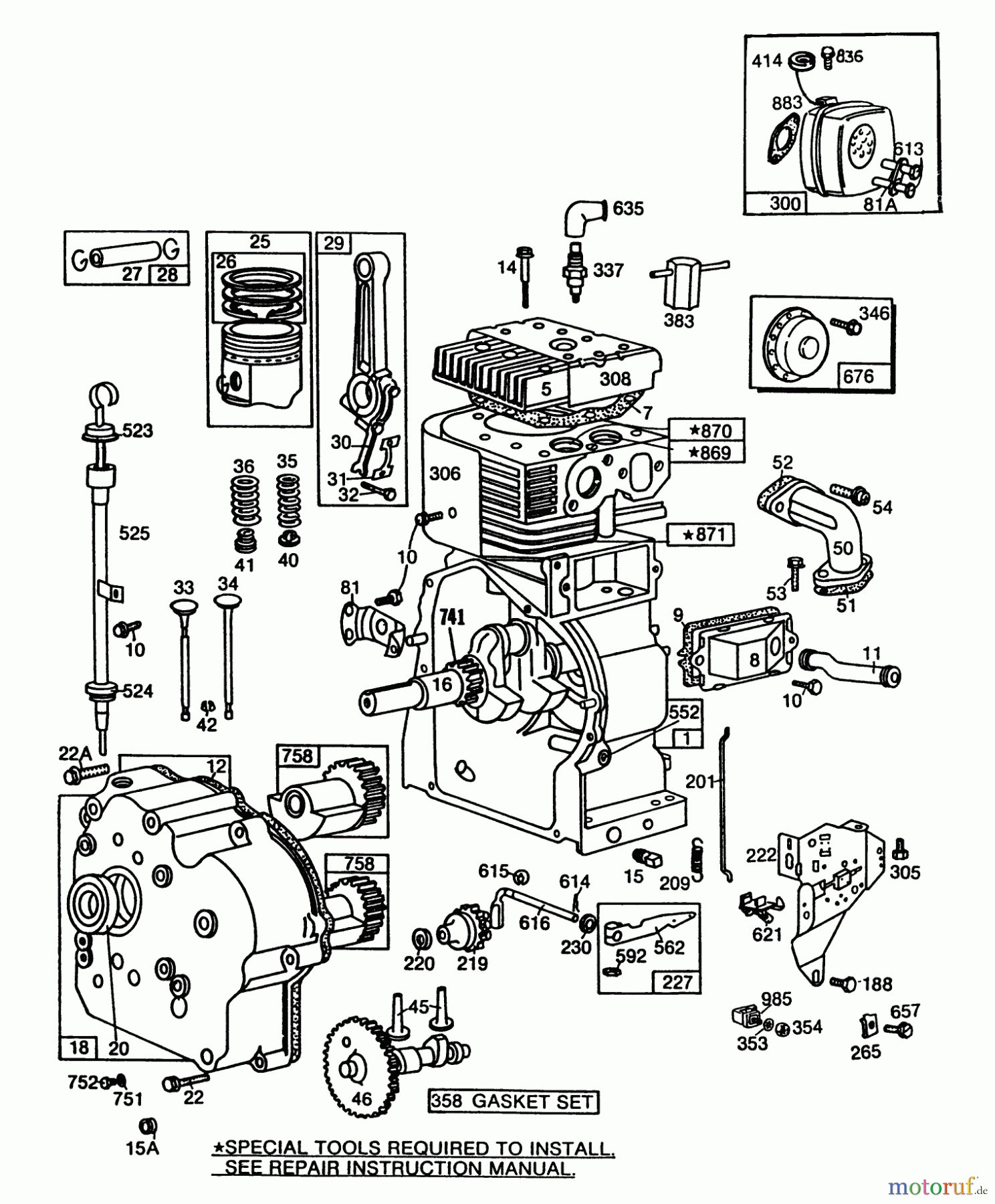  Toro Neu Snow Blowers/Snow Throwers Seite 1 38095 (1132) - Toro 1132 Snowthrower, 1987 (7000001-7999999) ENGINE BRIGGS & STRATTON MODEL NO. 252416-0735-01 #1