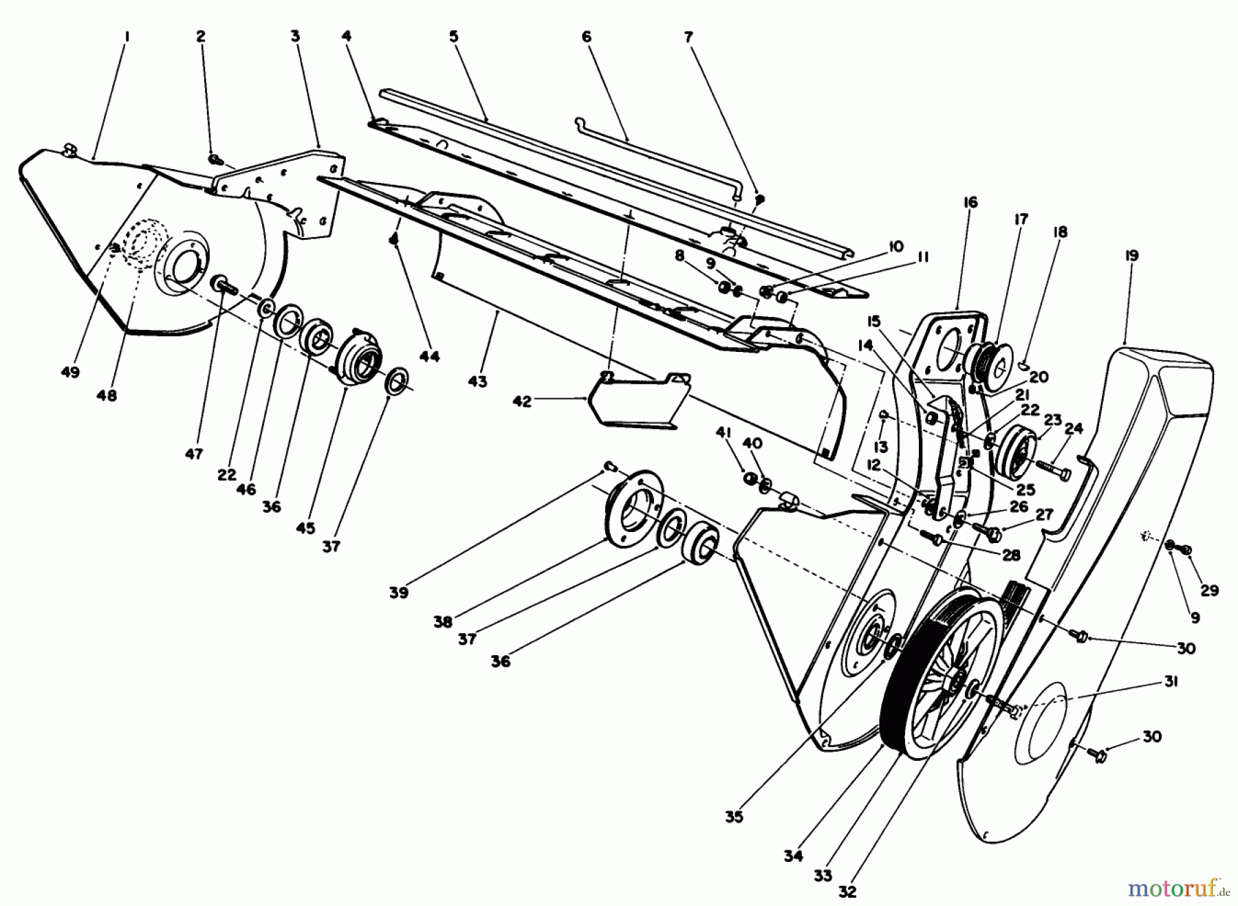  Toro Neu Snow Blowers/Snow Throwers Seite 1 38110C (CR-20R) - Toro CR-20R Snowthrower, 1987 (7000001-7999999) LOWER FRAME ASSEMBLY