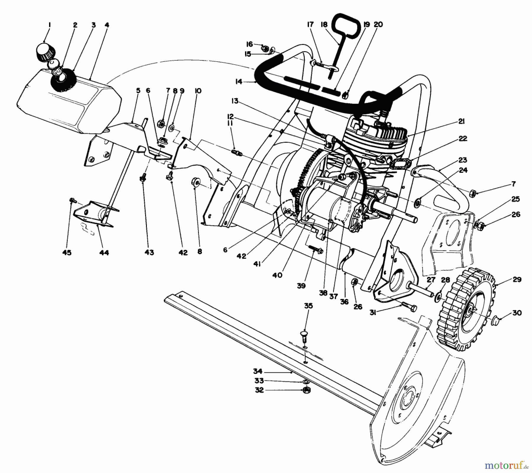  Toro Neu Snow Blowers/Snow Throwers Seite 1 38110C (CR-20R) - Toro CR-20R Snowthrower, 1988 (8000001-8999999) ENGINE ASSEMBLY (MODEL NO.38115C)