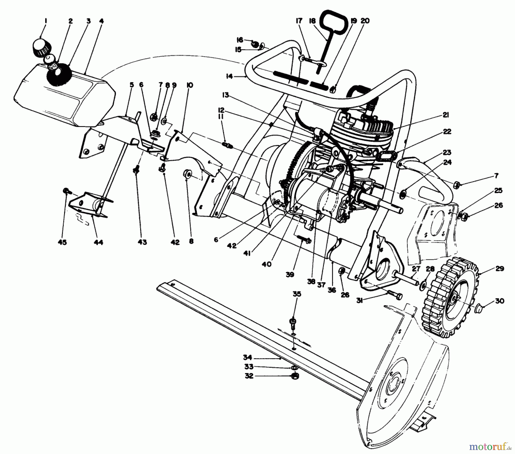  Toro Neu Snow Blowers/Snow Throwers Seite 1 38115C (CR-20R) - Toro CR-20 Snowthrower, 1990 (0000001-0999999) ENGINE ASSEMBLY (MODEL NO. 38115C)
