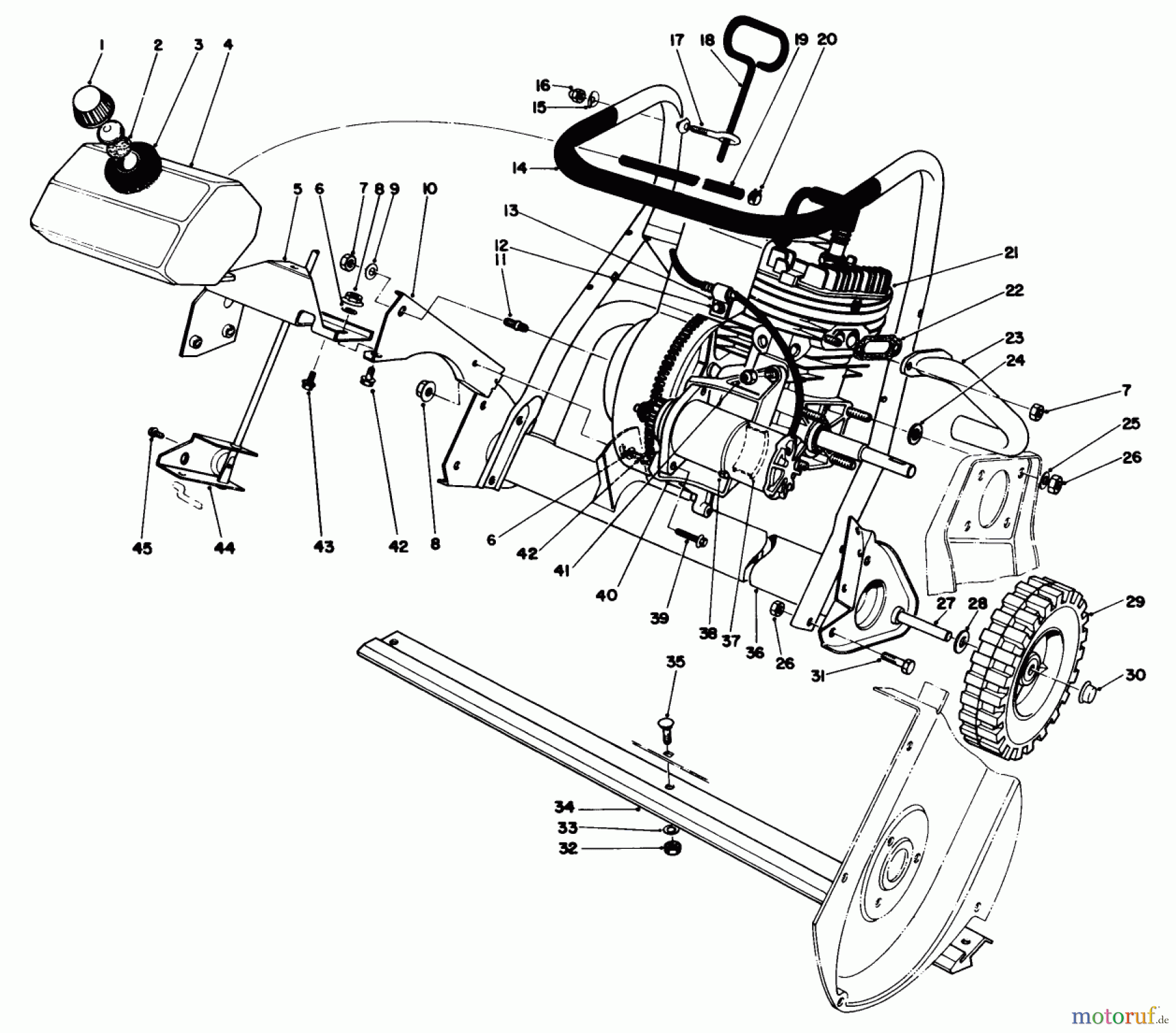  Toro Neu Snow Blowers/Snow Throwers Seite 1 38116 (CR-20R) - Toro CR-20 Snowthrower, 1988 (8000001-8999999) ENGINE ASSEMBLY