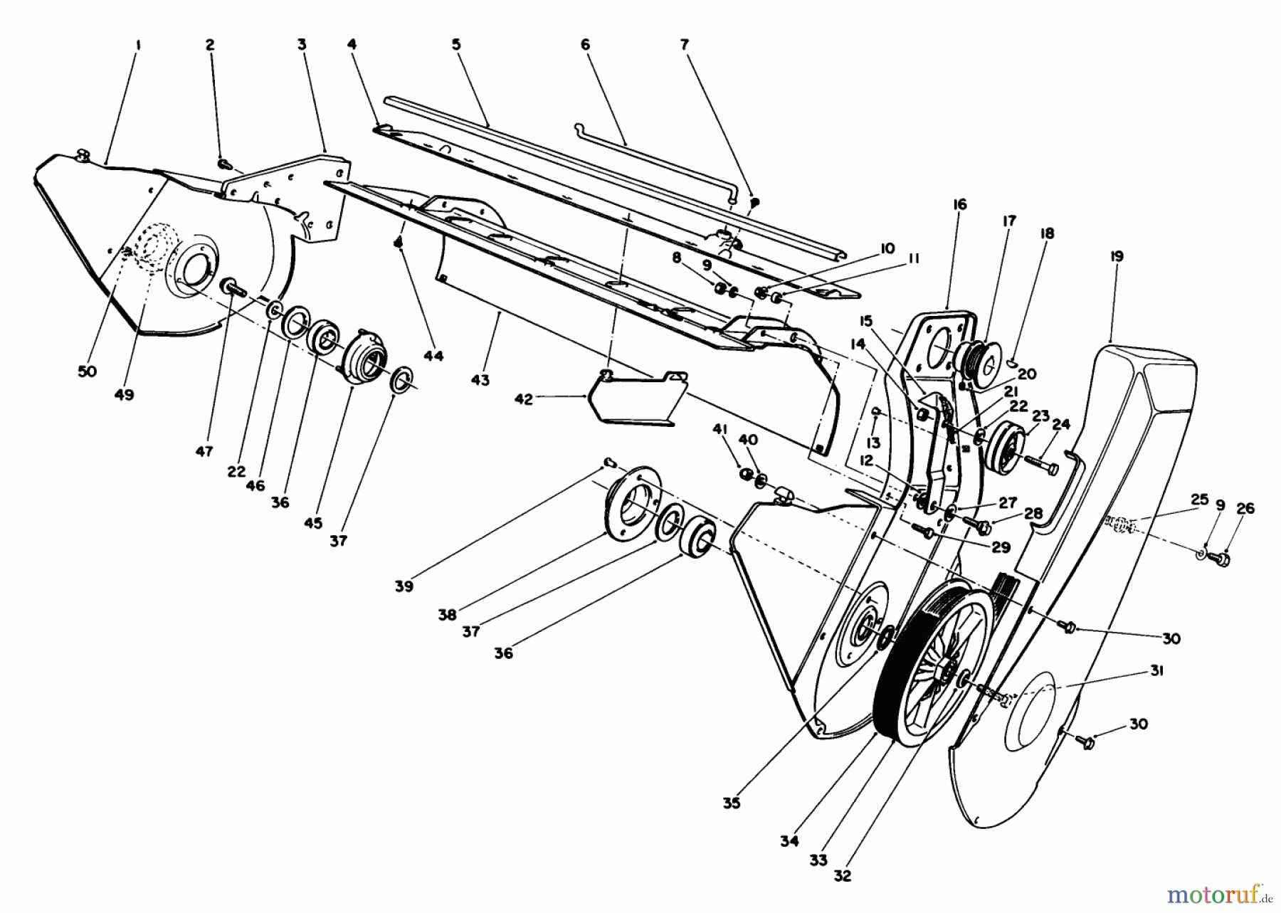  Toro Neu Snow Blowers/Snow Throwers Seite 1 38116 (CR-20R) - Toro CR-20 Snowthrower, 1988 (8000001-8999999) LOWER FRAME ASSEMBLY