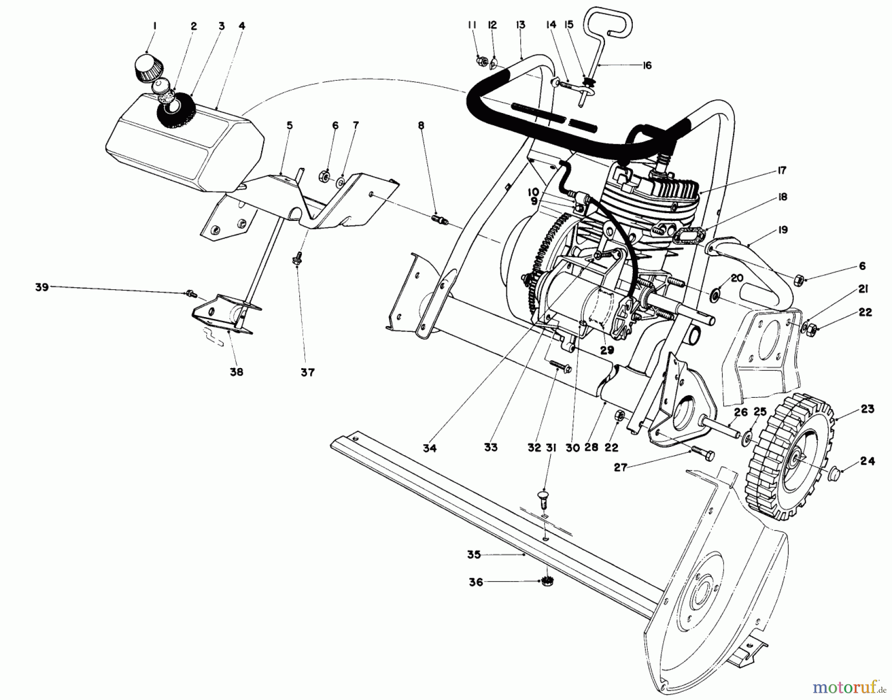  Toro Neu Snow Blowers/Snow Throwers Seite 1 38130 (S-200) - Toro S-200 Snowthrower, 1980 (0000001-0015000) ENGINE ASSEMBLY (MODEL 38130)