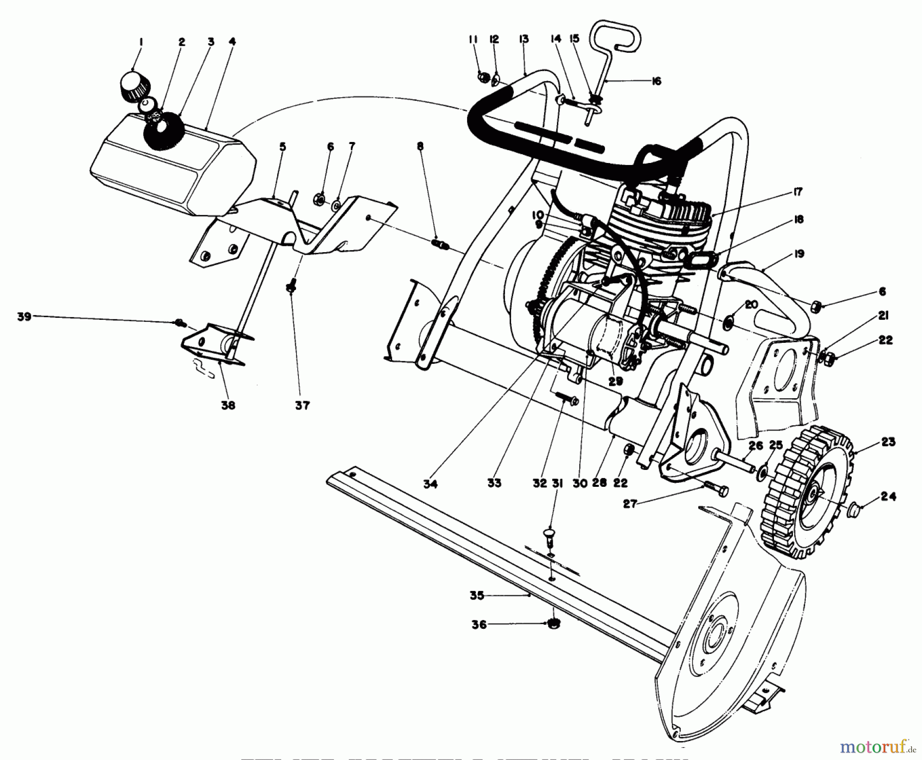  Toro Neu Snow Blowers/Snow Throwers Seite 1 38130 (S-200) - Toro S-200 Snowthrower, 1981 (1000351-1999999) ENGINE ASSEMBLY (MODEL 38130)