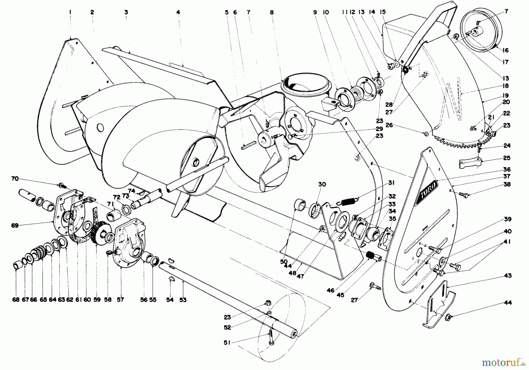  Toro Neu Snow Blowers/Snow Throwers Seite 1 38150 (826) - Toro 826 Snowthrower, 1983 (3000001-3999999) AUGER ASSEMBLY