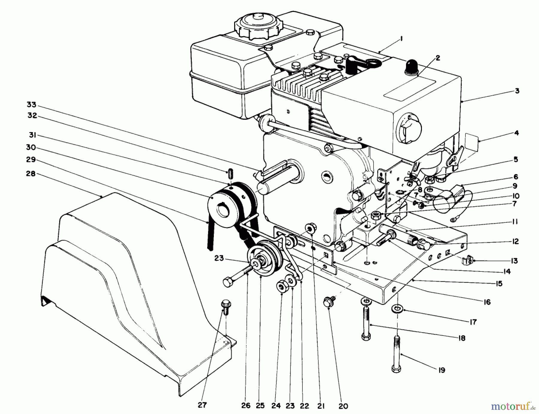  Toro Neu Snow Blowers/Snow Throwers Seite 1 38150 (826) - Toro 826 Snowthrower, 1987 (7000001-7999999) ENGINE ASSEMBLY