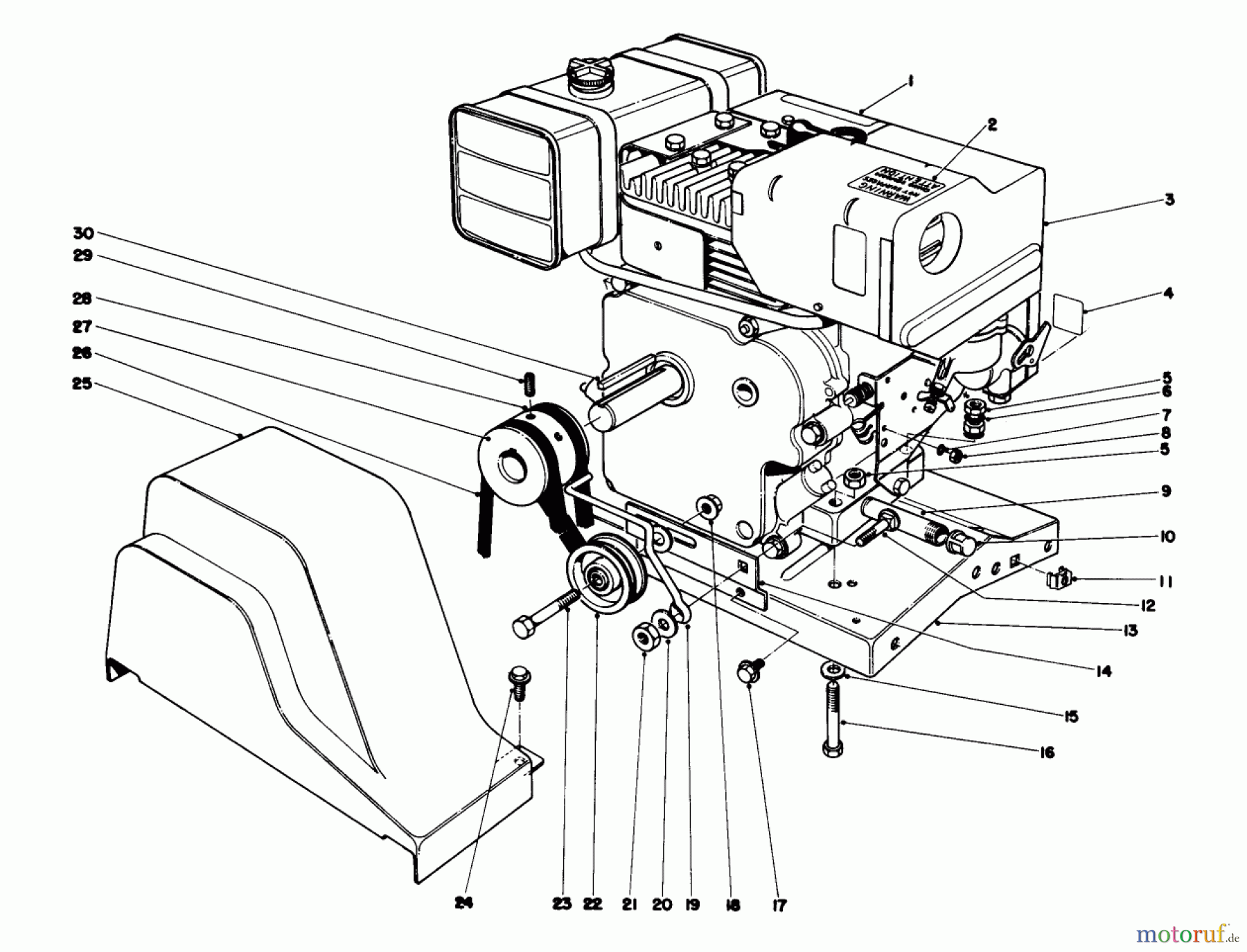  Toro Neu Snow Blowers/Snow Throwers Seite 1 38155 (826) - Toro 826 Snowthrower, 1980 (0000001-0999999) ENGINE ASSEMBLY