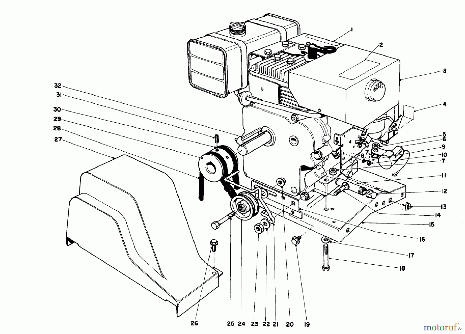  Toro Neu Snow Blowers/Snow Throwers Seite 1 38155 (826) - Toro 826 Snowthrower, 1983 (3000001-3999999) ENGINE ASSEMBLY