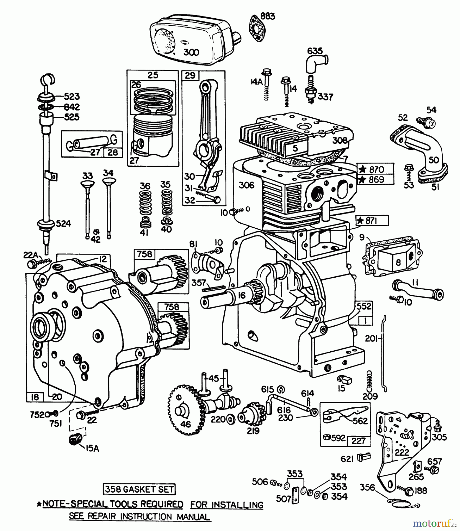  Toro Neu Snow Blowers/Snow Throwers Seite 1 38160 (1132) - Toro 1132 Snowthrower, 1982 (2000001-2999999) ENGINE BRIGGS & STRATTON MODEL NO. 252416-0190-01 #1
