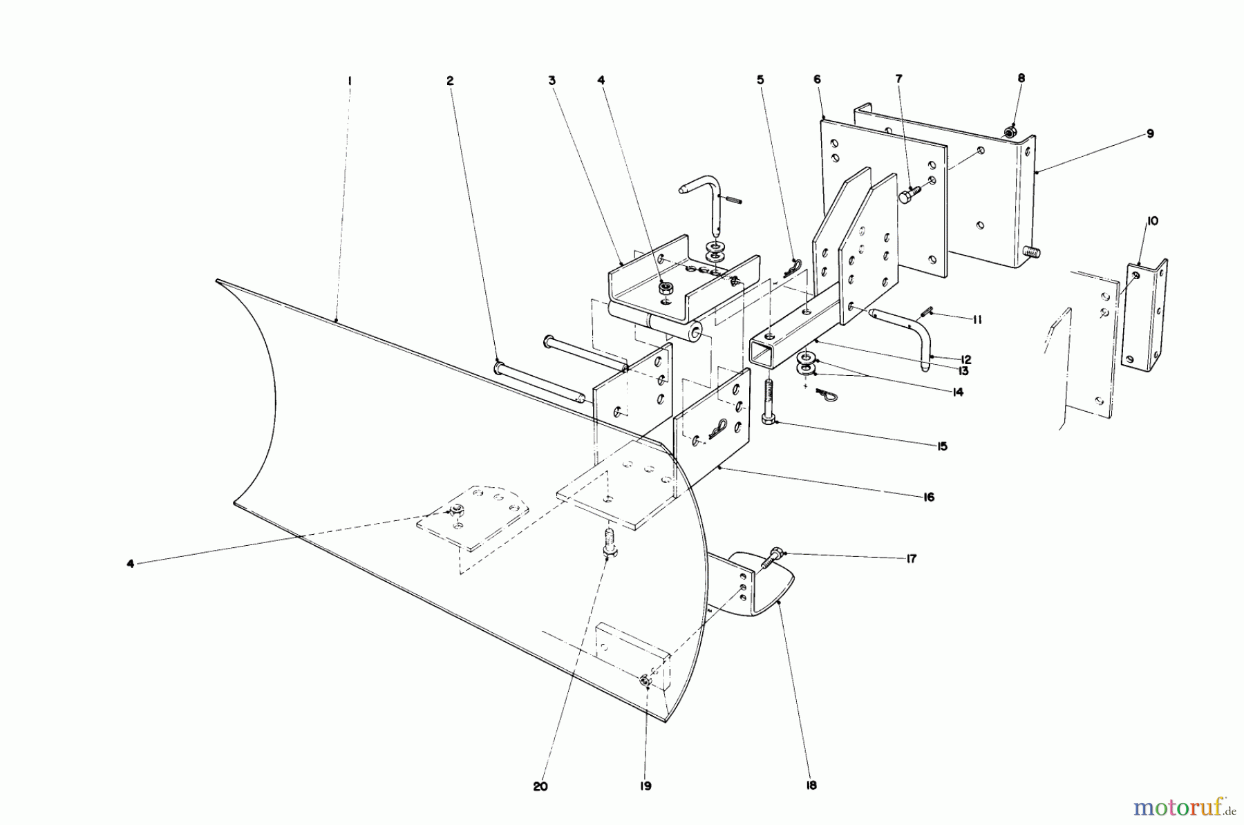  Toro Neu Snow Blowers/Snow Throwers Seite 1 38160 (1132) - Toro 1132 Snowthrower, 1985 (5000001-5999999) GRADER BLADE ASSEMBLY (MODEL NO. 59099)(OPTIONAL)