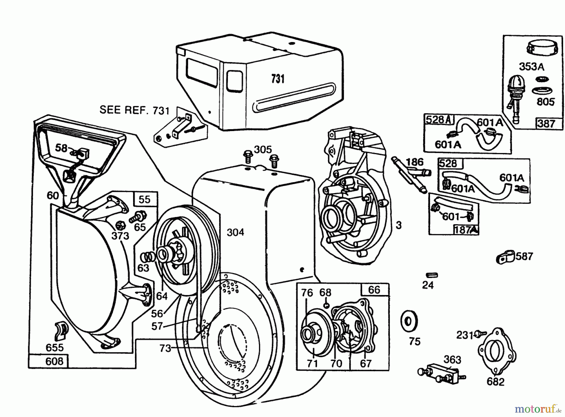  Toro Neu Snow Blowers/Snow Throwers Seite 1 38160 (1132) - Toro 1132 Snowthrower, 1987 (7000001-7999999) ENGINE BRIGGS & STRATTON MODEL NO. 252416-0735-01 #3