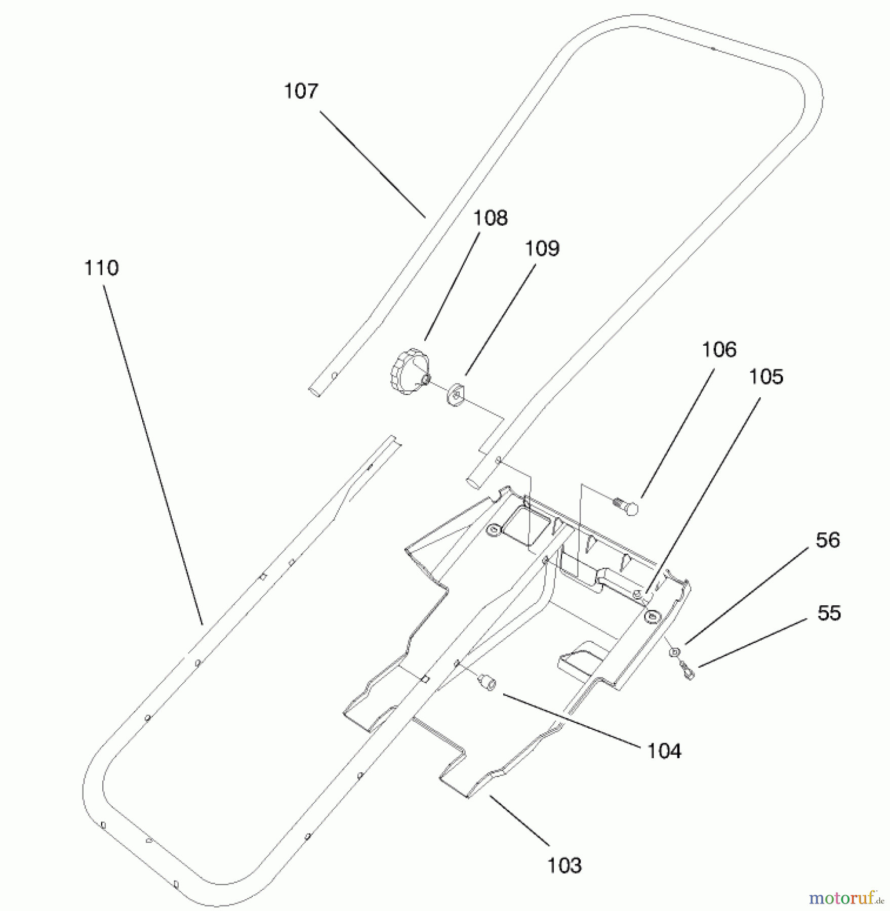  Toro Neu Snow Blowers/Snow Throwers Seite 1 38170 - Toro CCR Powerlite Snowthrower, 1997 (7900001-7999999) HANDLE ASSEMBLY