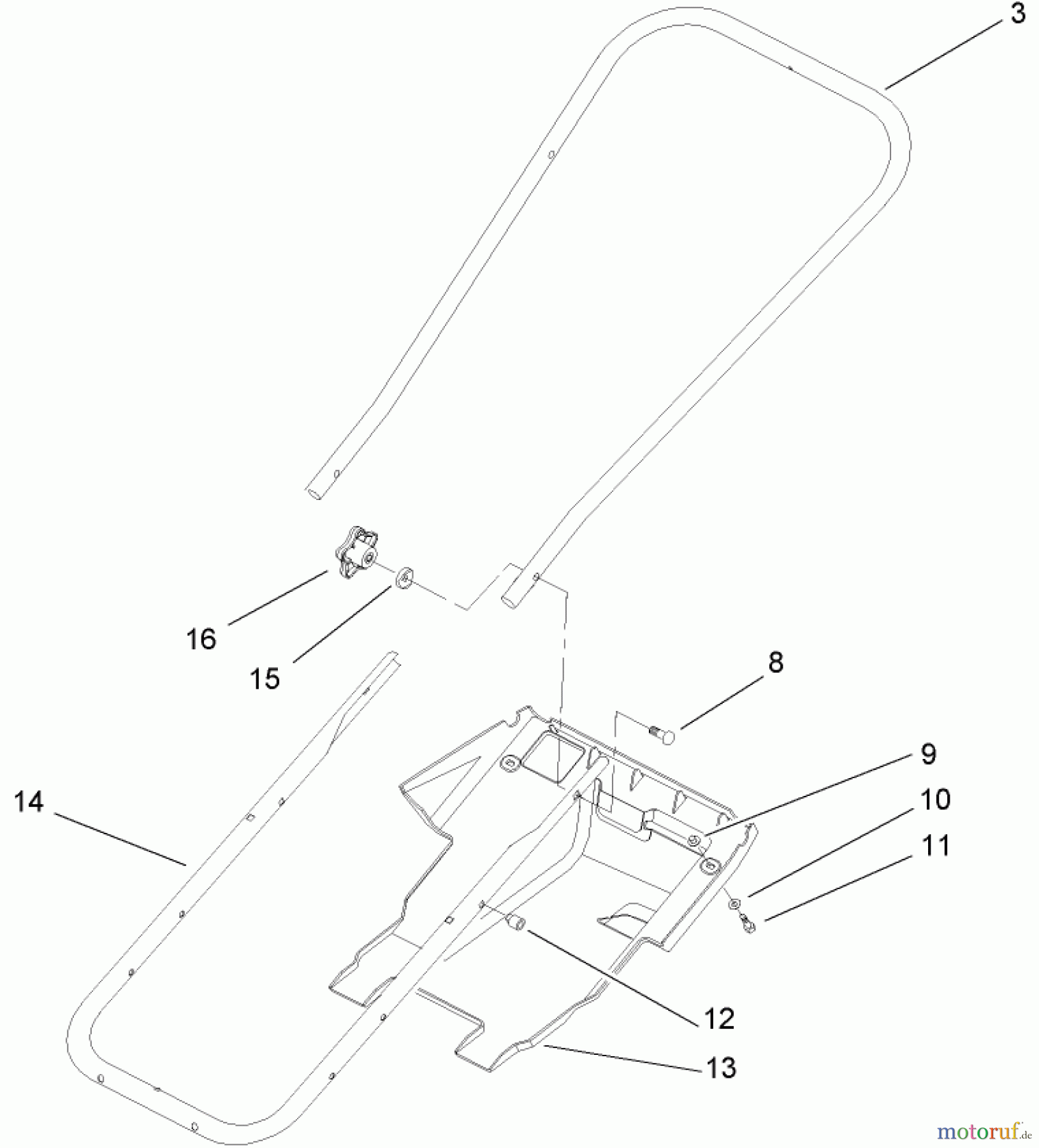  Toro Neu Snow Blowers/Snow Throwers Seite 1 38172 - Toro Powerlite Snowthrower, 2006 (260000001-260999999) HANDLE AND LOWER SHROUD ASSEMBLY