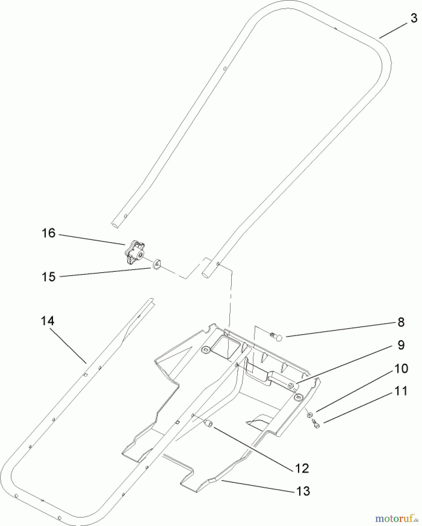  Toro Neu Snow Blowers/Snow Throwers Seite 1 38172 - Toro Powerlite Snowthrower, 2008 (280000001-280999999) HANDLE AND LOWER SHROUD ASSEMBLY