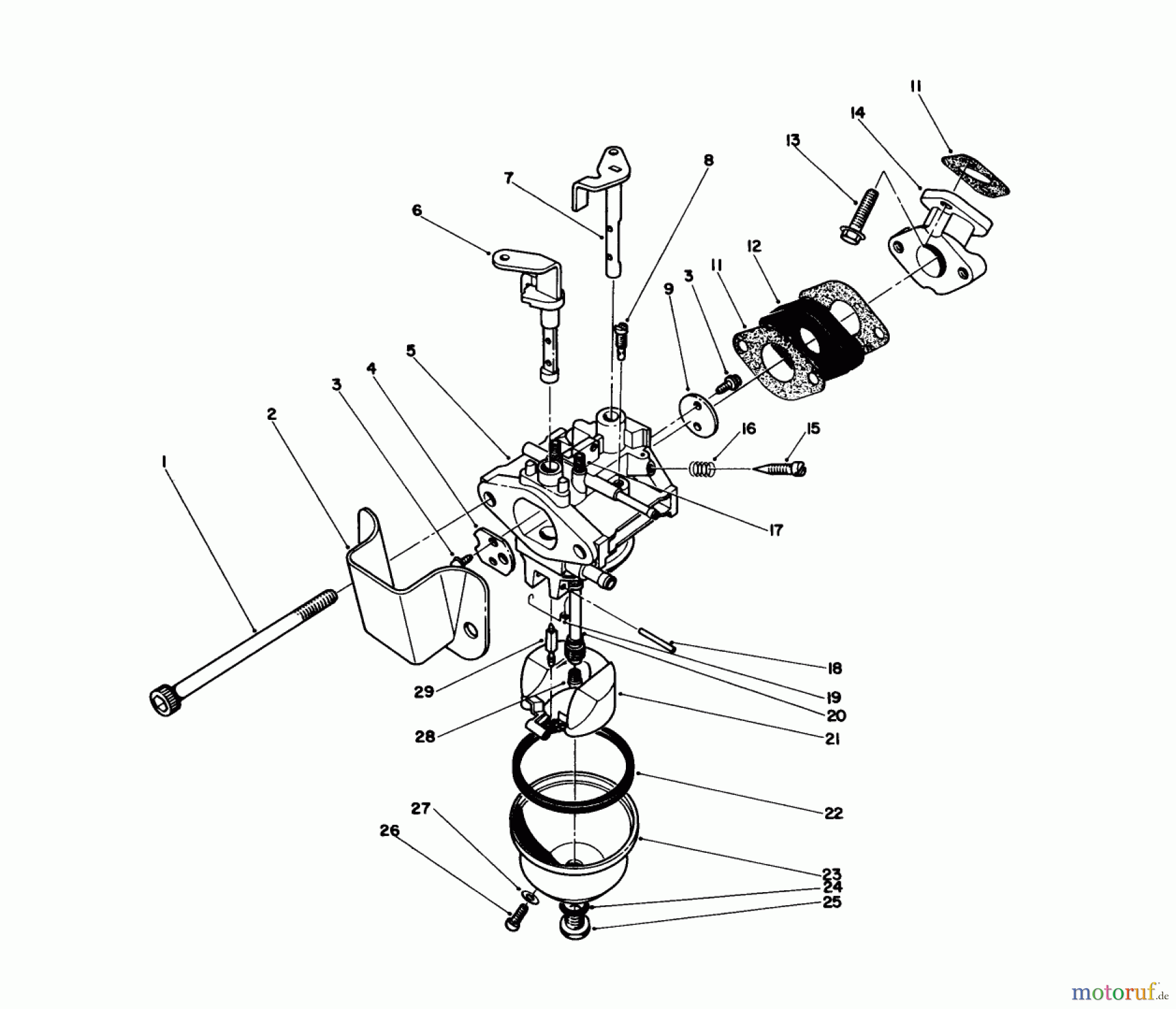  Toro Neu Snow Blowers/Snow Throwers Seite 1 38180 - Toro CCR 2000 Snowthrower, 1986 (6000001-6999999) CARBURETOR ASSEMBLY