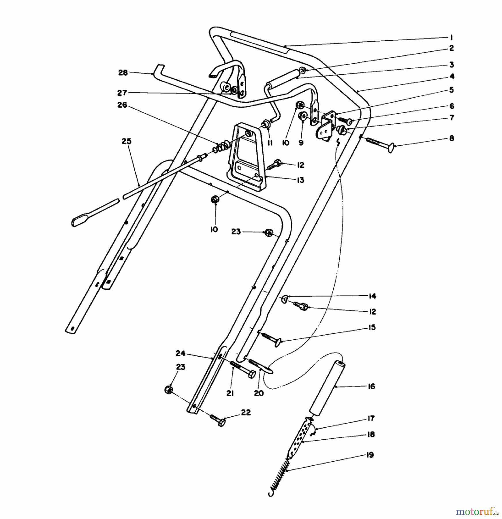  Toro Neu Snow Blowers/Snow Throwers Seite 1 38180 - Toro CCR 2000 Snowthrower, 1986 (6000001-6999999) HANDLE ASSEMBLY