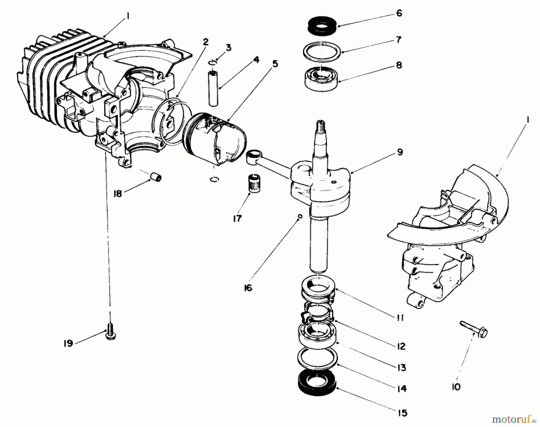  Toro Neu Snow Blowers/Snow Throwers Seite 1 38180C - Toro CCR 2000 Snowthrower, 1989 (9000001-9999999) SHORT BLOCK ASSEMBLY