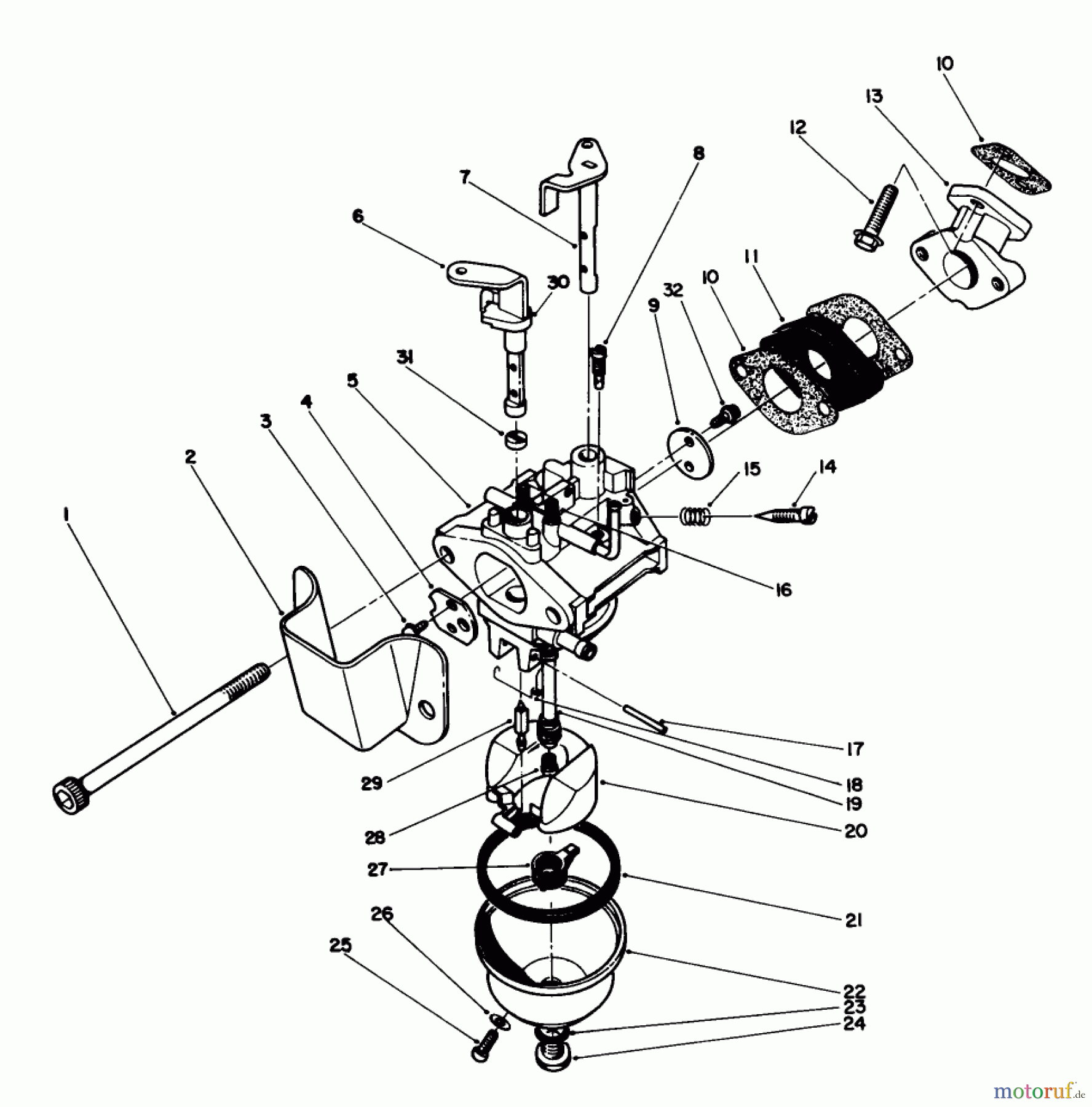  Toro Neu Snow Blowers/Snow Throwers Seite 1 38180 - Toro CCR 2000 Snowthrower, 1990 (0007974-0008194) CARBURETOR ASSEMBLY (ENGINE MODEL NO. 47PG6)