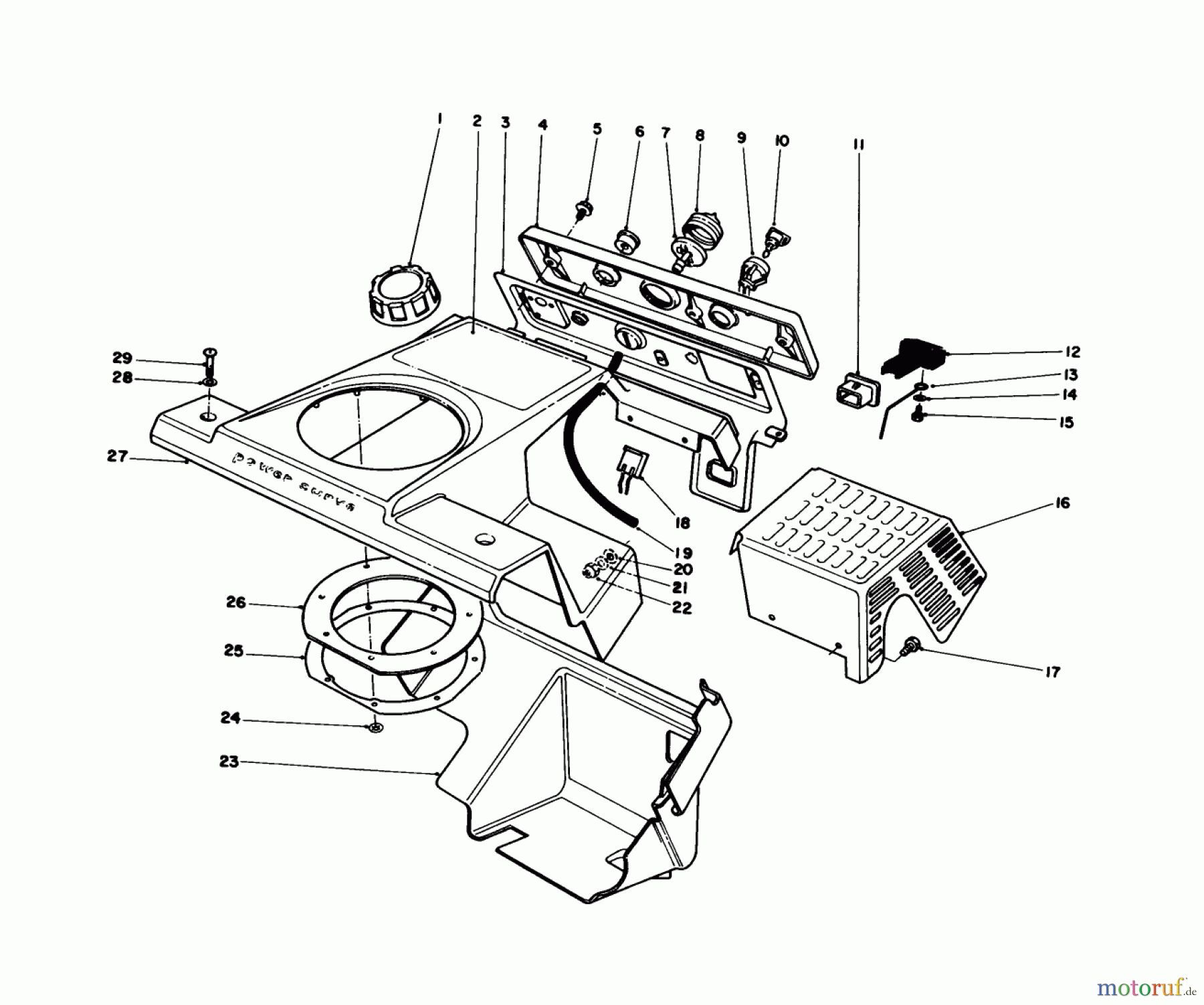  Toro Neu Snow Blowers/Snow Throwers Seite 1 38181 - Toro CCR 2000 Snowthrower, 1992 (2000001-2999999) CONTROL PANEL & SHROUDING ASSEMBLY