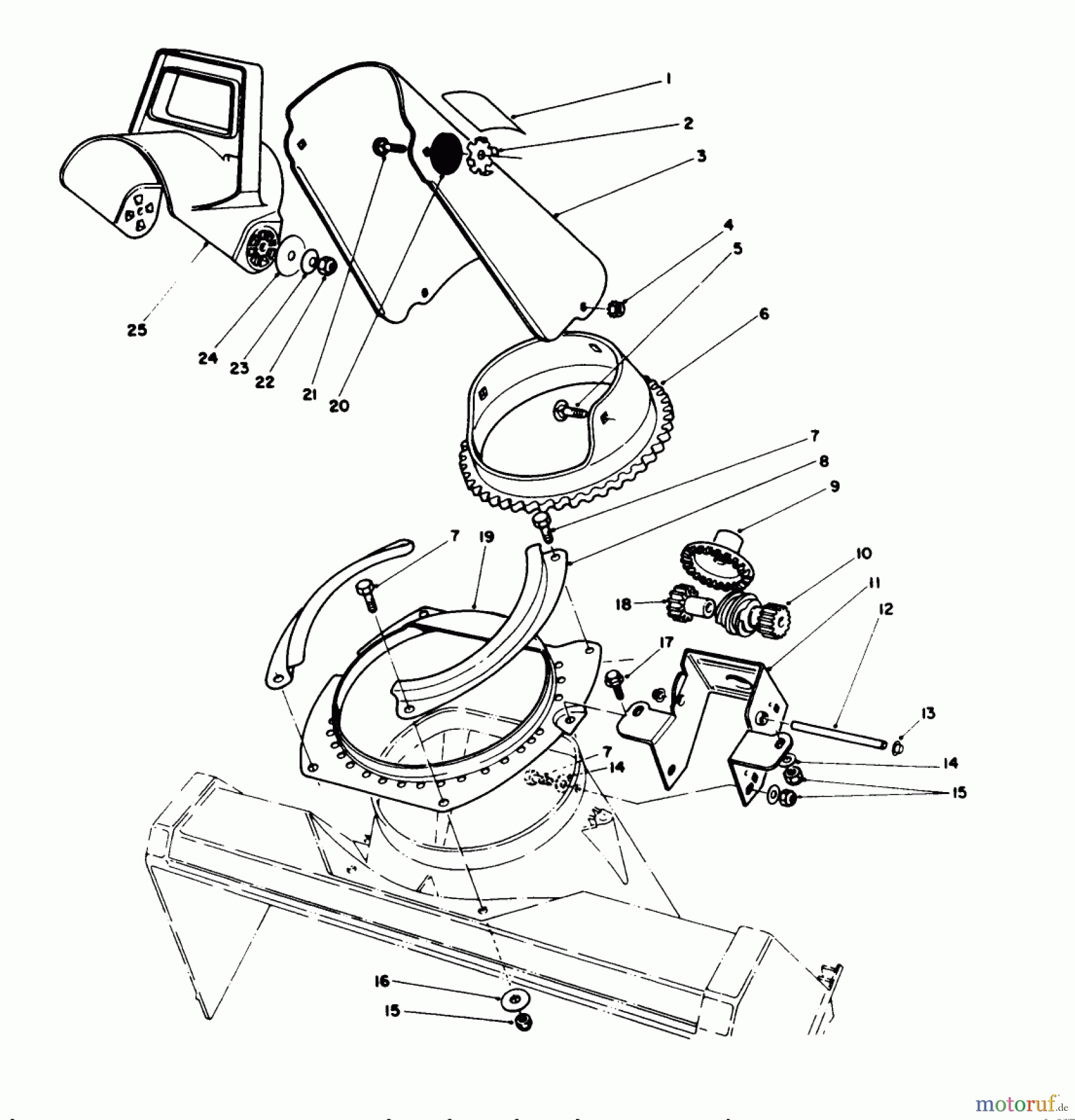  Toro Neu Snow Blowers/Snow Throwers Seite 1 38180 - Toro CCR 2000 Snowthrower, 1994 (4900001-4999999) DISCHARGE CHUTE ASSEMBLY