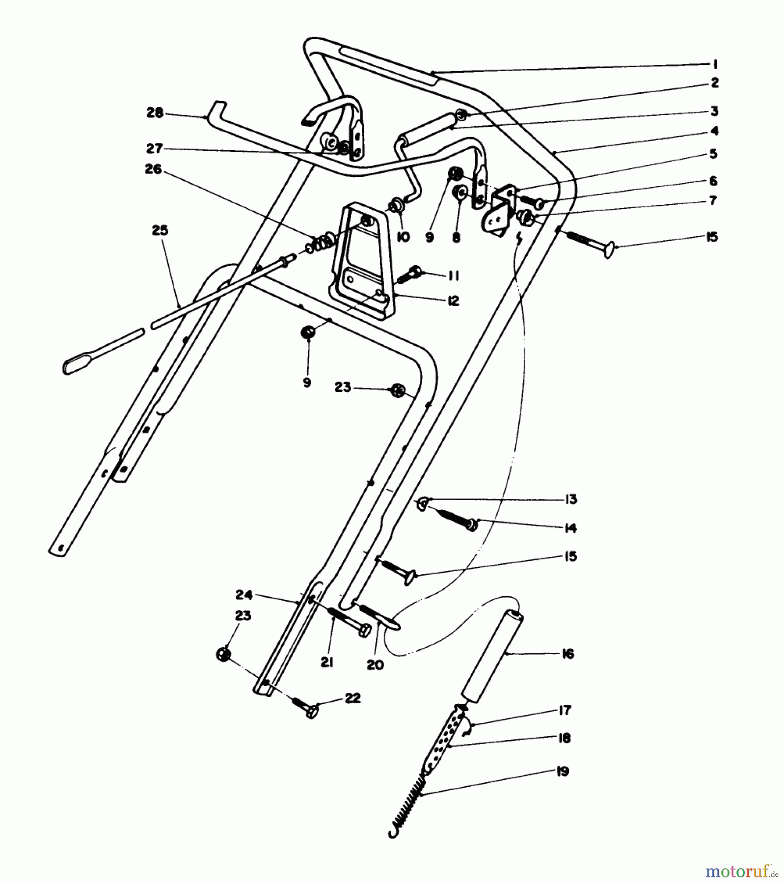  Toro Neu Snow Blowers/Snow Throwers Seite 1 38181 - Toro CCR 2000 Snowthrower, 1994 (4900001-4999999) HANDLE ASSEMBLY