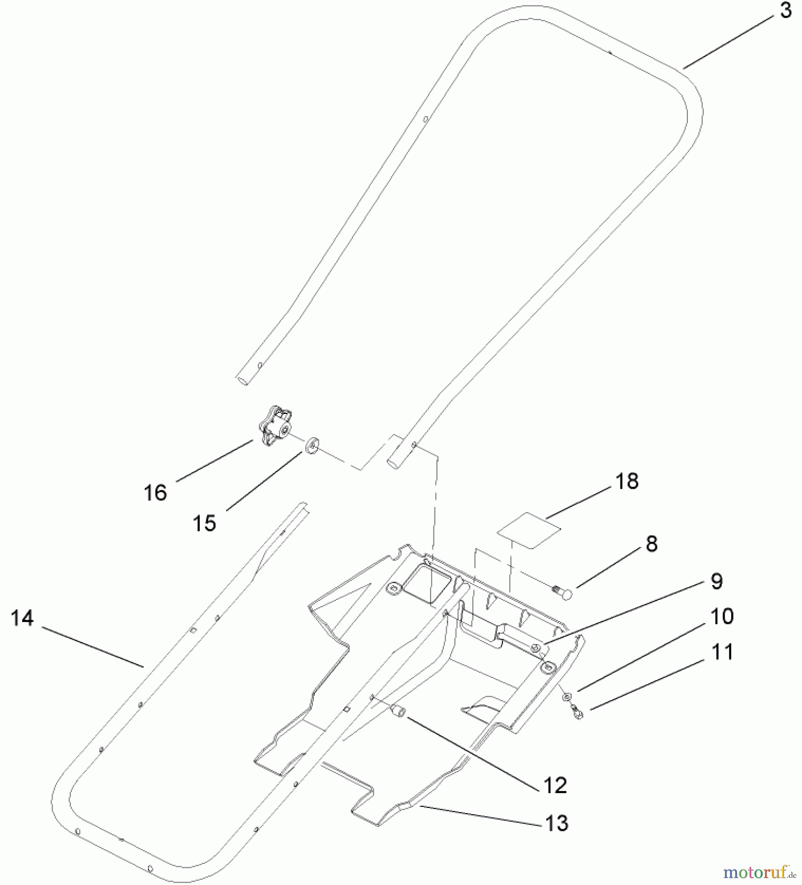  Toro Neu Snow Blowers/Snow Throwers Seite 1 38182 - Toro Powerlite Snowthrower, 2005 (250010001-250999999) HANDLE AND LOWER SHROUD ASSEMBLY