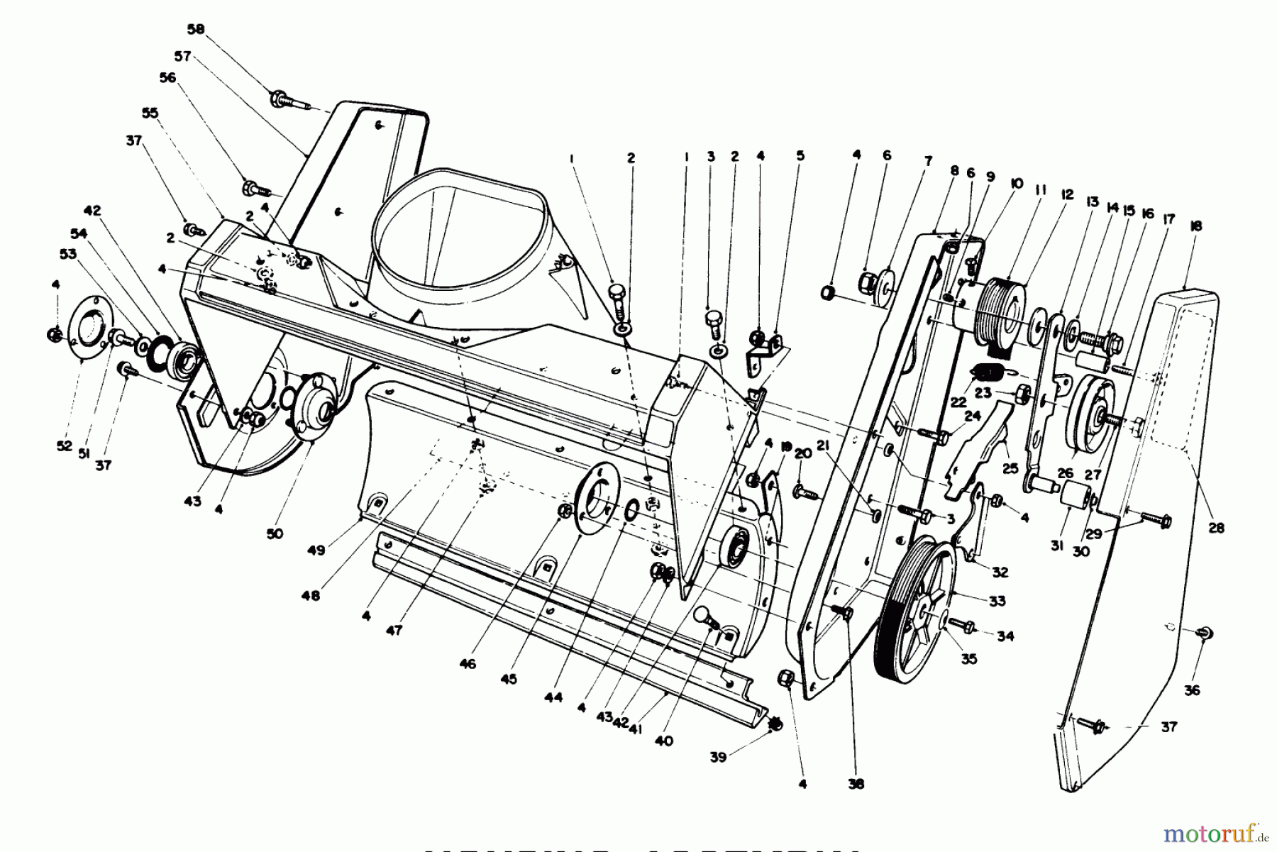  Toro Neu Snow Blowers/Snow Throwers Seite 1 38186 - Toro CCR 2000 Snowthrower, 1994 (4900001-4999999) HOUSING ASSEMBLY