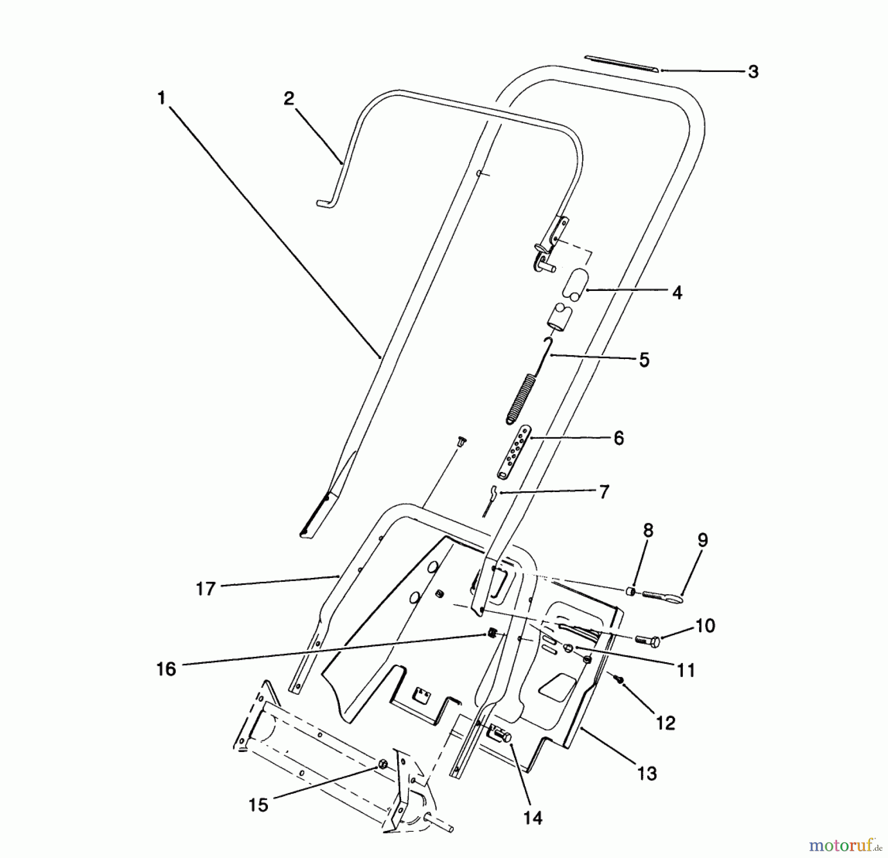  Toro Neu Snow Blowers/Snow Throwers Seite 1 38190 - Toro CCR 1000 Snowthrower, 1992 (2000001-2999999) HANDLE ASSEMBLY