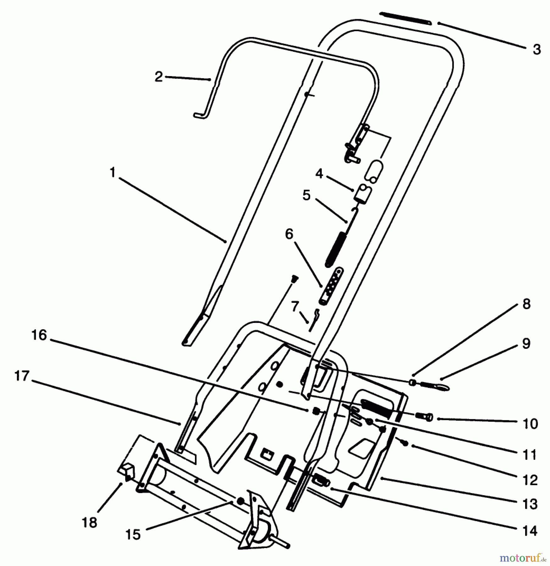  Toro Neu Snow Blowers/Snow Throwers Seite 1 38195 - Toro CCR 1000 Snowthrower, 1996 (69000001-69999999) HANDLE ASSEMBLY