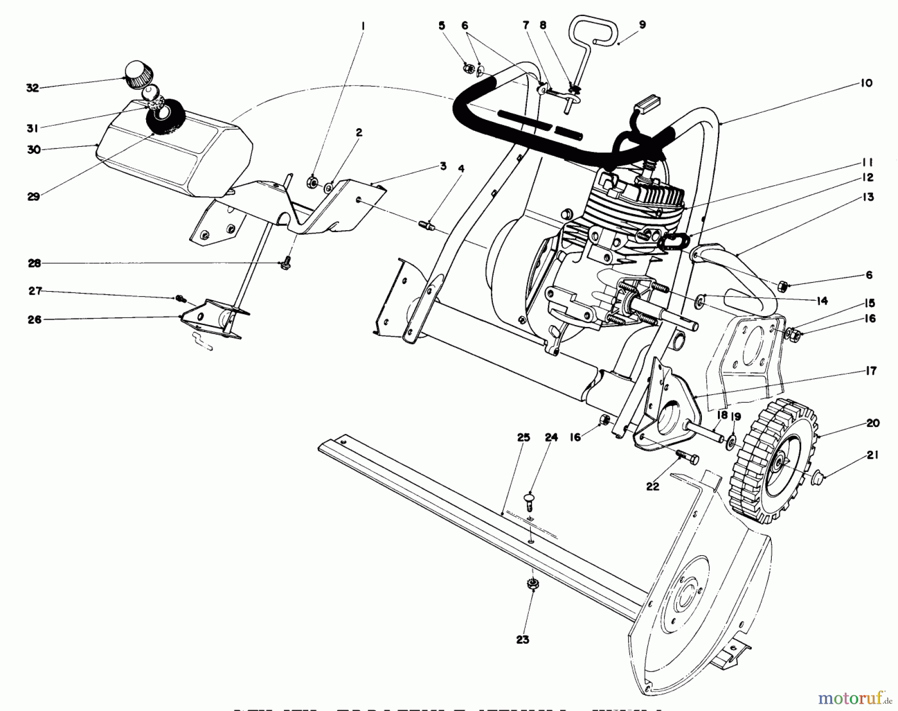  Toro Neu Snow Blowers/Snow Throwers Seite 1 38235 (S-200) - Toro S-200 Snowthrower, 1980 (0000001-0999999) ENGINE ASSEMBLY (MODEL 38225)