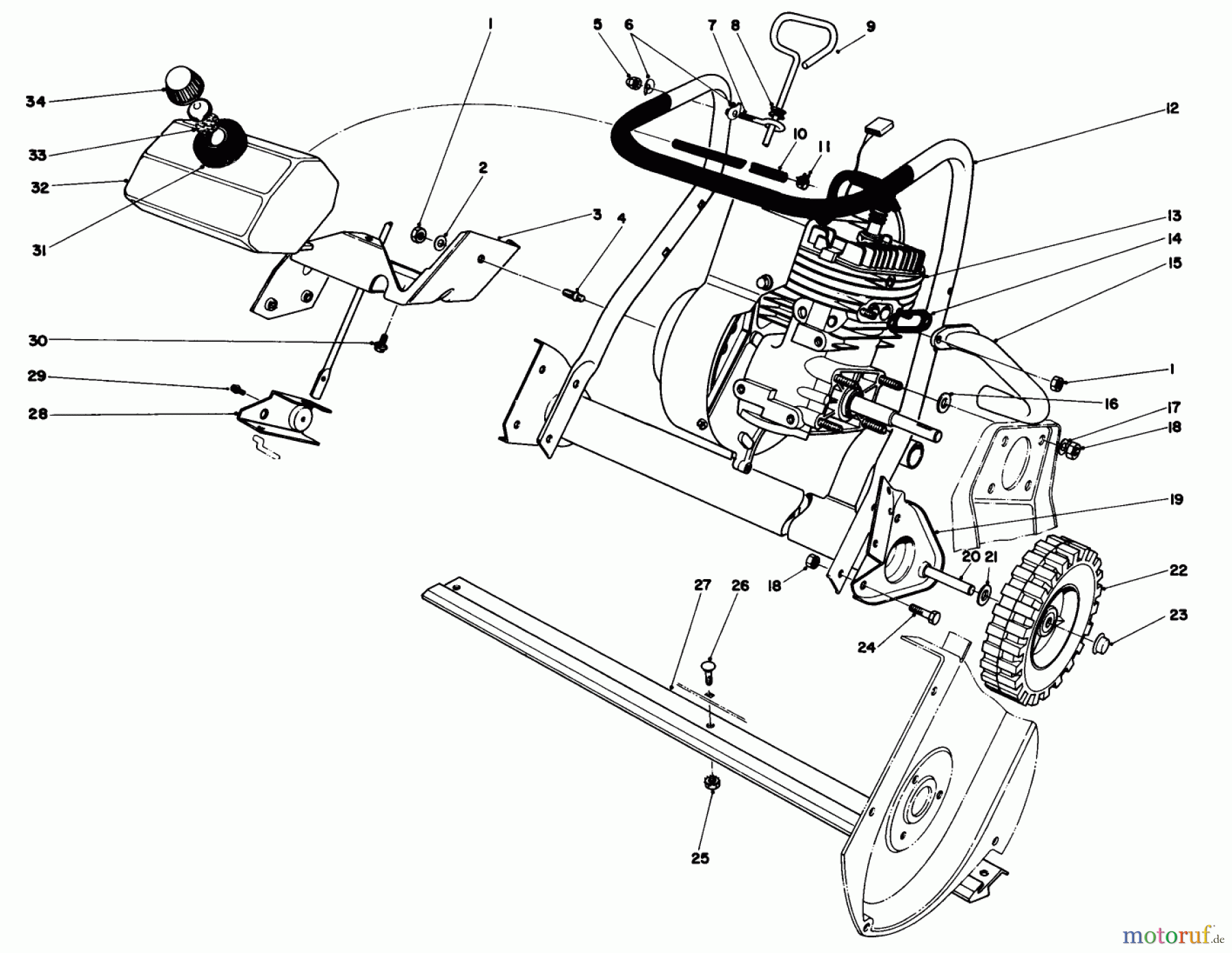 Toro Neu Snow Blowers/Snow Throwers Seite 1 38232 (S-200) - Toro S-200 Snowthrower, 1984 (4000001-4999999) ENGINE ASSEMBLY