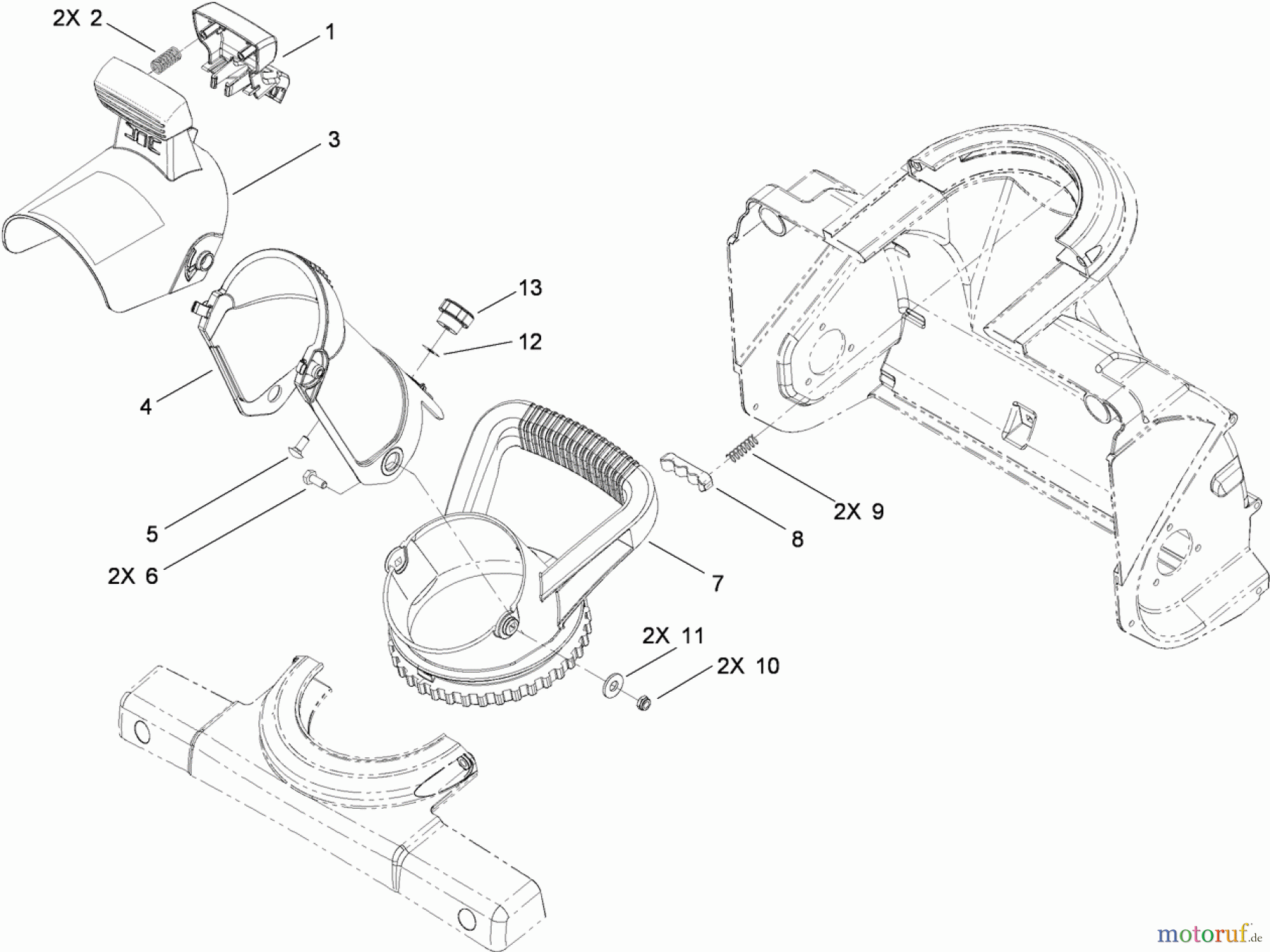  Toro Neu Snow Blowers/Snow Throwers Seite 1 38272 (418 ZR) - Toro Power Clear 418 ZR Snowthrower, 2013 (SN 313000001-313999999) DEFLECTOR CHUTE CONTROL ASSEMBLY