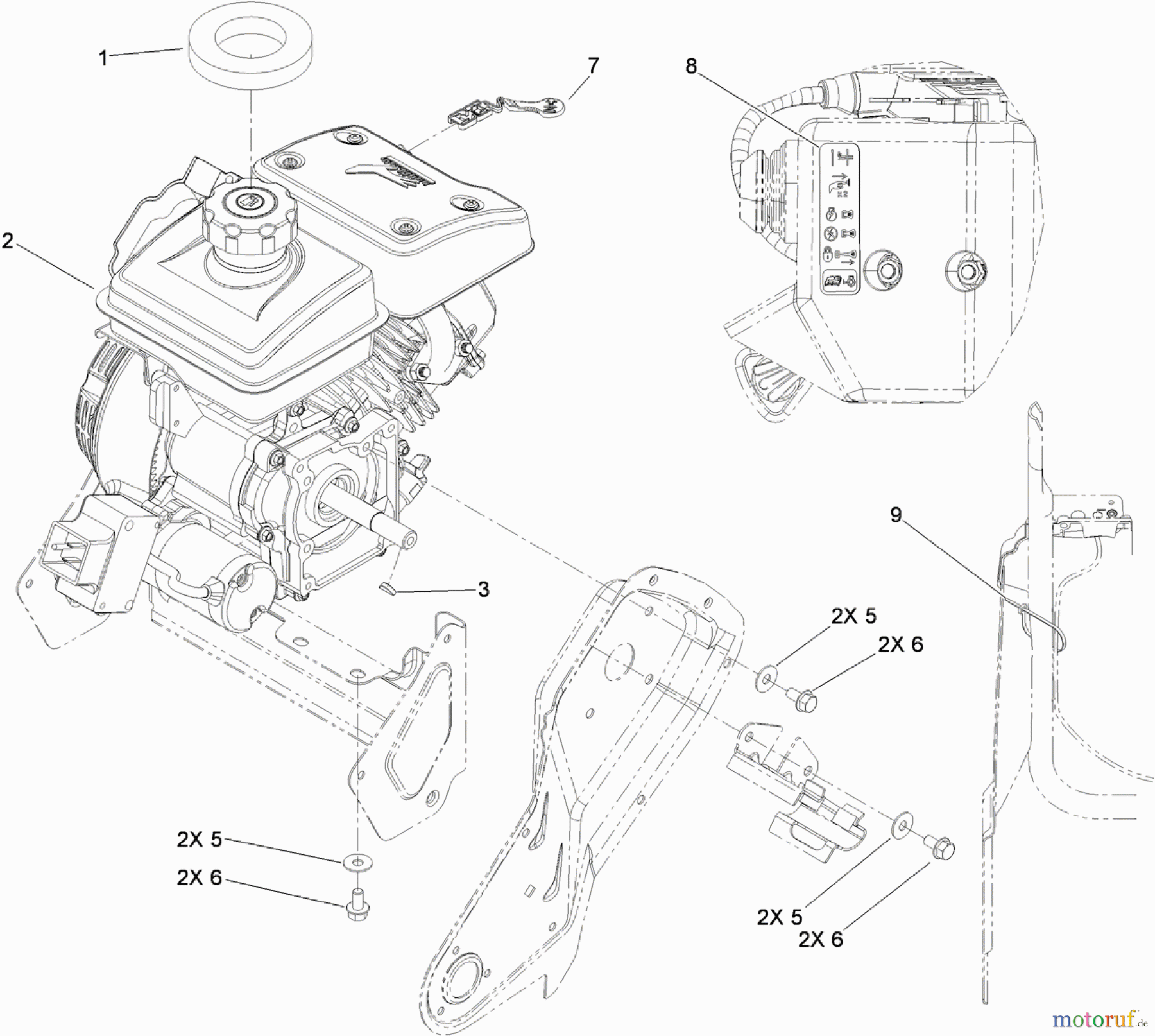  Toro Neu Snow Blowers/Snow Throwers Seite 1 38282 (418 ZE) - Toro Power Clear 418 ZE Snowthrower, 2012 (312000001-312999999) ENGINE ASSEMBLY