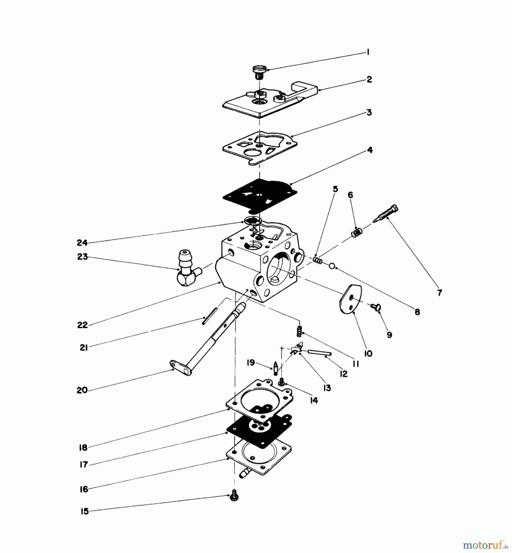  Toro Neu Snow Blowers/Snow Throwers Seite 1 38350 - Toro Gas Power Shovel Snowthrower, 1984 (4000001-4999999) CARBURETOR ASSEMBLY NO. 45-2360