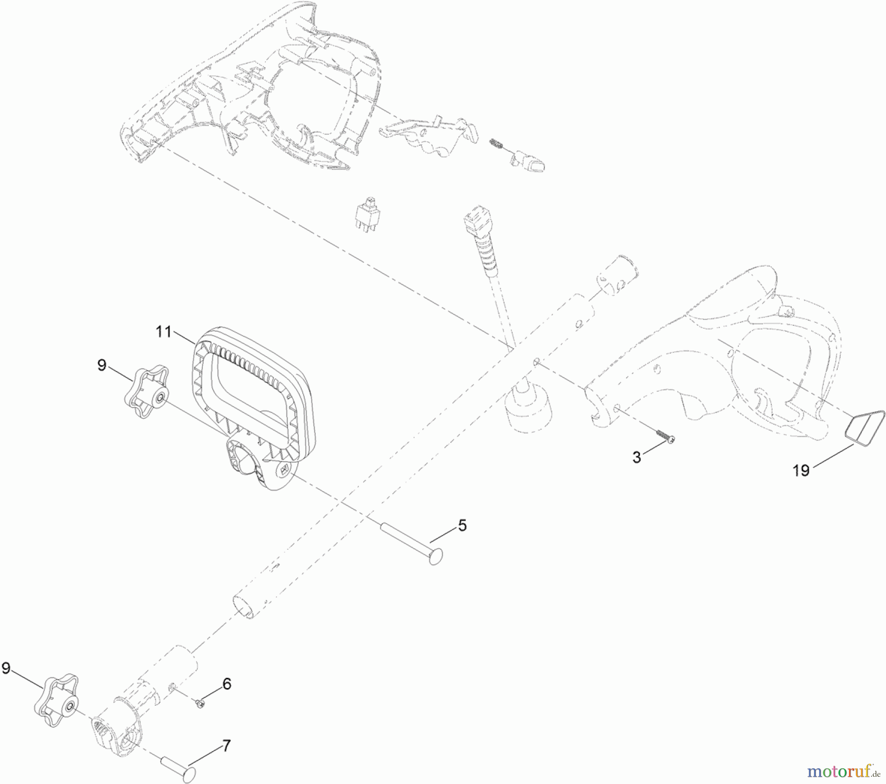  Toro Neu Snow Blowers/Snow Throwers Seite 1 38361 - Toro Power Shovel, 2013 (SN 313000001-313999999) HANDLE ASSEMBLY