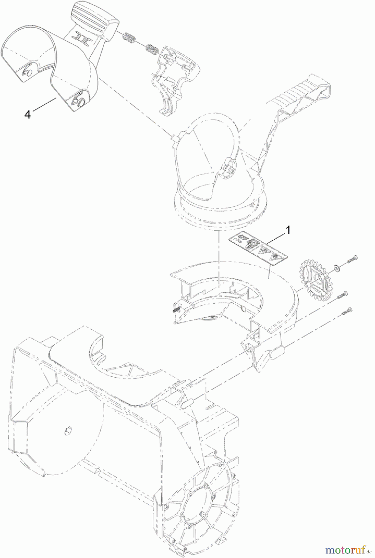  Toro Neu Snow Blowers/Snow Throwers Seite 1 38371 (1500) - Toro 1500 Power Curve Snowthrower, 2013 (SN 313000001-313999999) CHUTE ASSEMBLY