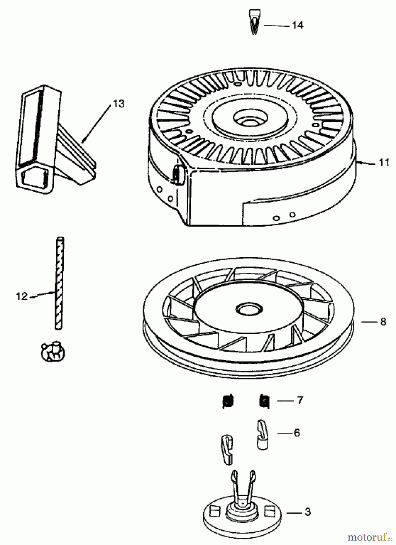  Toro Neu Snow Blowers/Snow Throwers Seite 1 38400 (1000) - Toro CCR 1000 Snowthrower, 2000 (200000001-200999999) RECOIL STARTER NO. 590743