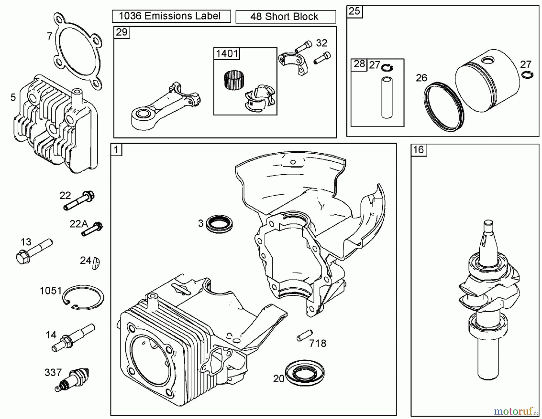  Toro Neu Snow Blowers/Snow Throwers Seite 1 38413 (2450) - Toro CCR 2450 Snowthrower, 2000 (000000001-000999999) CYLINDER, PISTON, AND CONNECTING ROD ASSEMBLIES BRIGGS AND STRATTON 084132-0120-E1