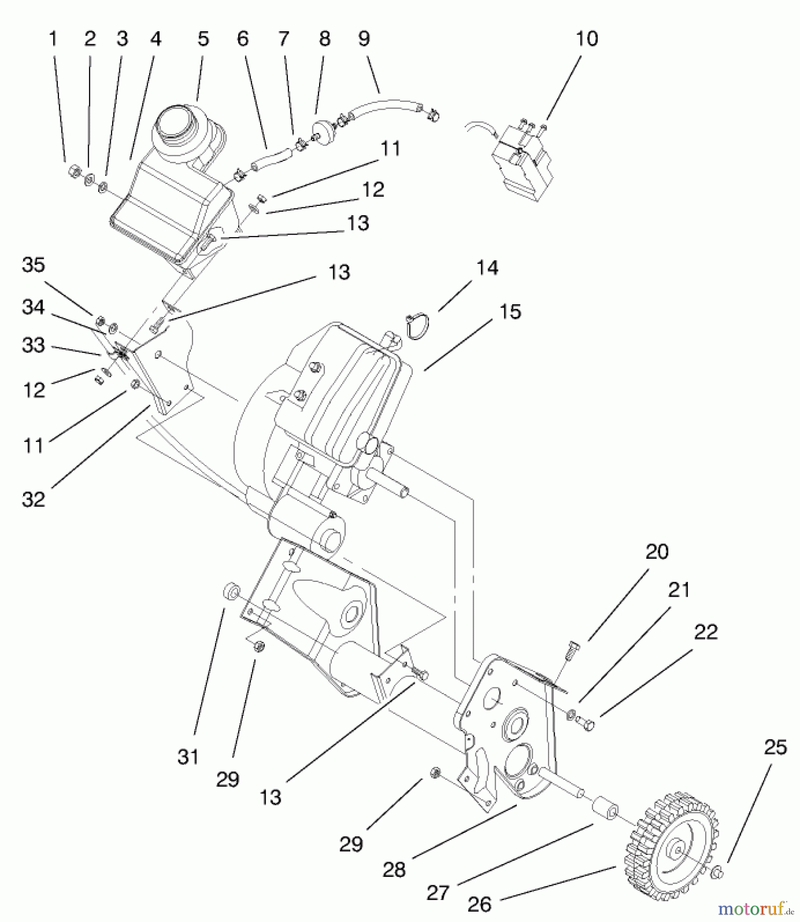  Toro Neu Snow Blowers/Snow Throwers Seite 1 38419 (2450) - Toro CCR 2450 Snowthrower, 2000 (200000001-200012436) ENGINE AND FRAME ASSEMBLY