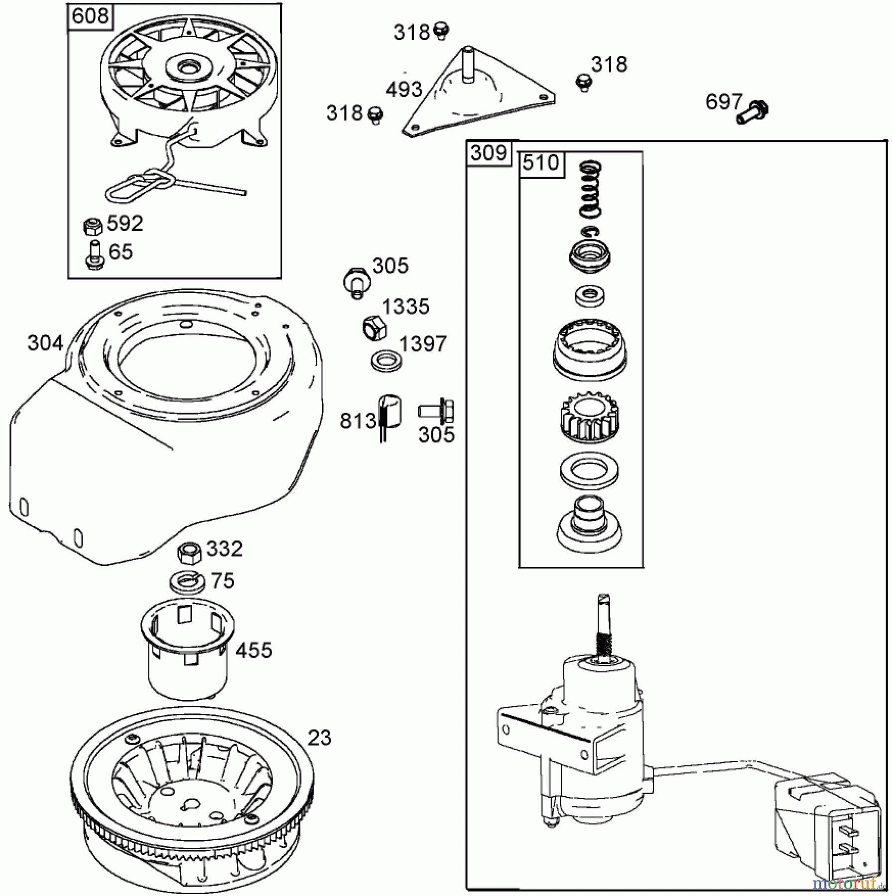  Toro Neu Snow Blowers/Snow Throwers Seite 1 38413 (2450) - Toro CCR 2450 Snowthrower, 2000 (200000001-200012344) FLYWHEEL, BLOWER HOUSING, AND STARTER ASSEMBLIES BRIGGS AND STRATTON 084133-0196-E1