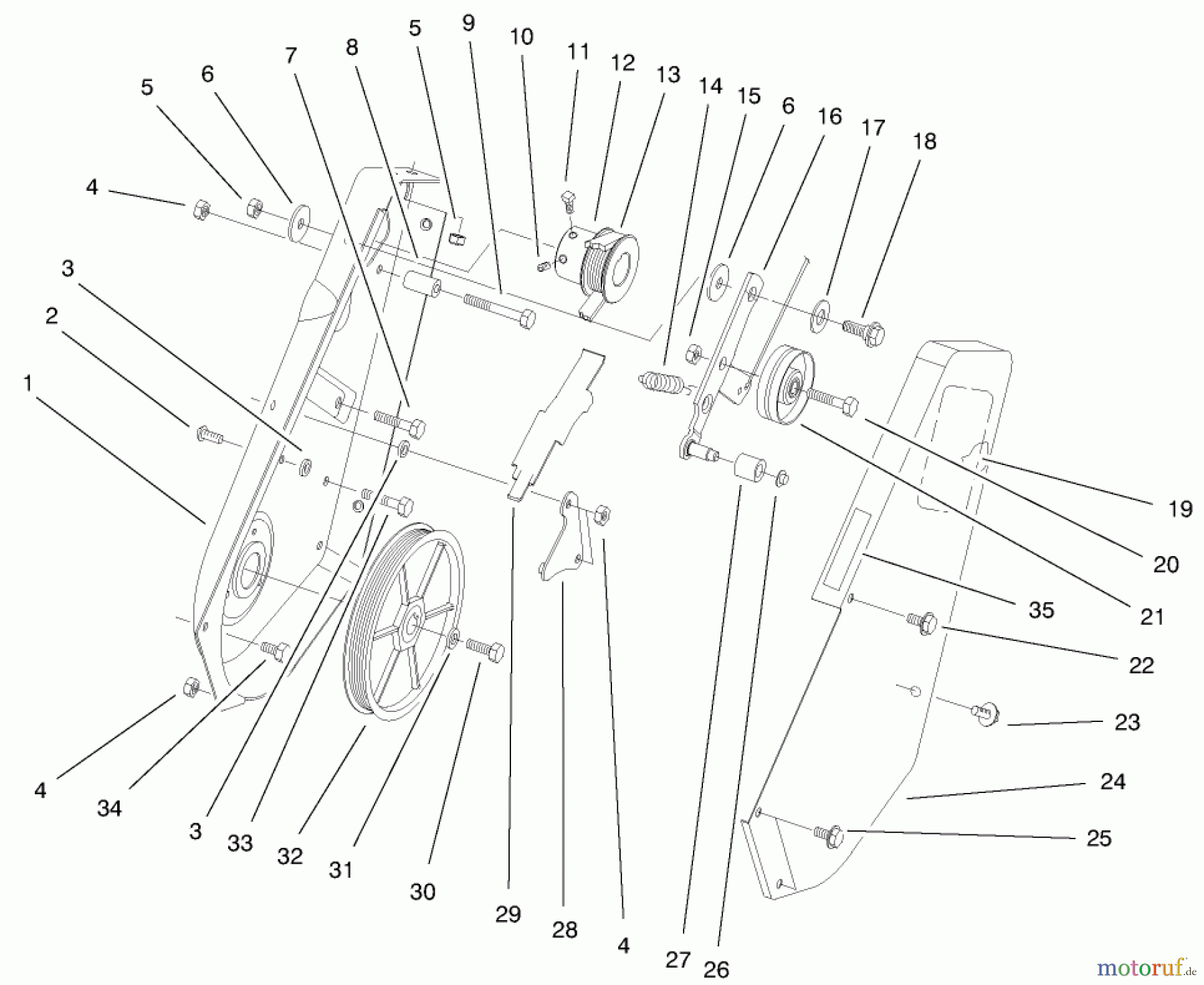  Toro Neu Snow Blowers/Snow Throwers Seite 1 38419 (2450) - Toro CCR 2450 Snowthrower, 2000 (200000001-200012436) IMPELLER DRIVE ASSEMBLY